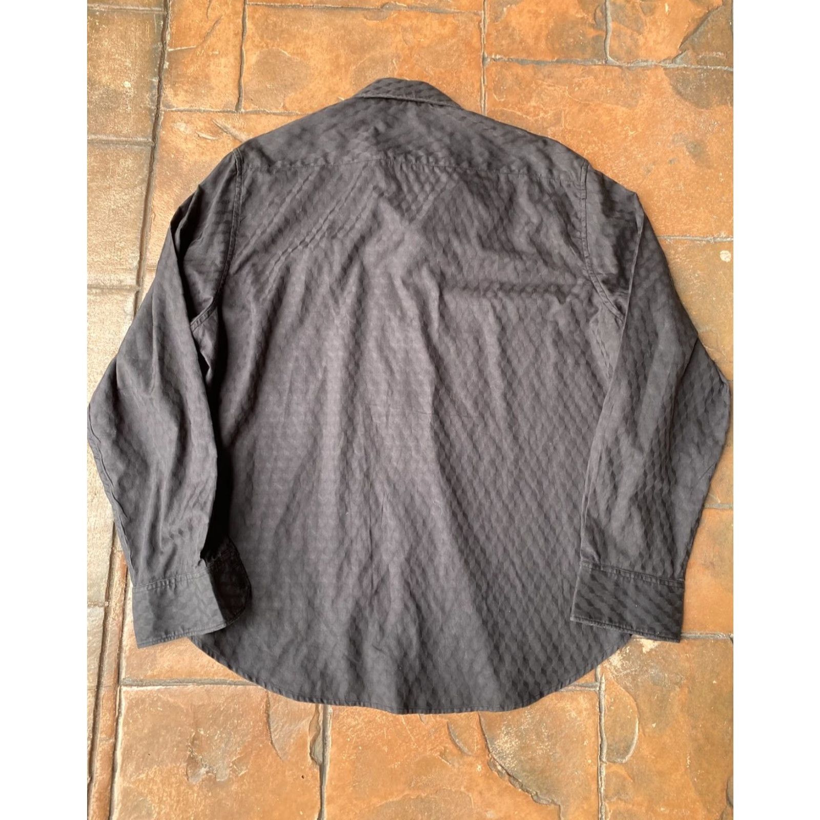 Robert Graham ROBERT GRAHAM Shirt Dress Button-Down Black XL Mens Embroidered Textured Embossed Classic Colorful Designer Size 46R - 3 Thumbnail