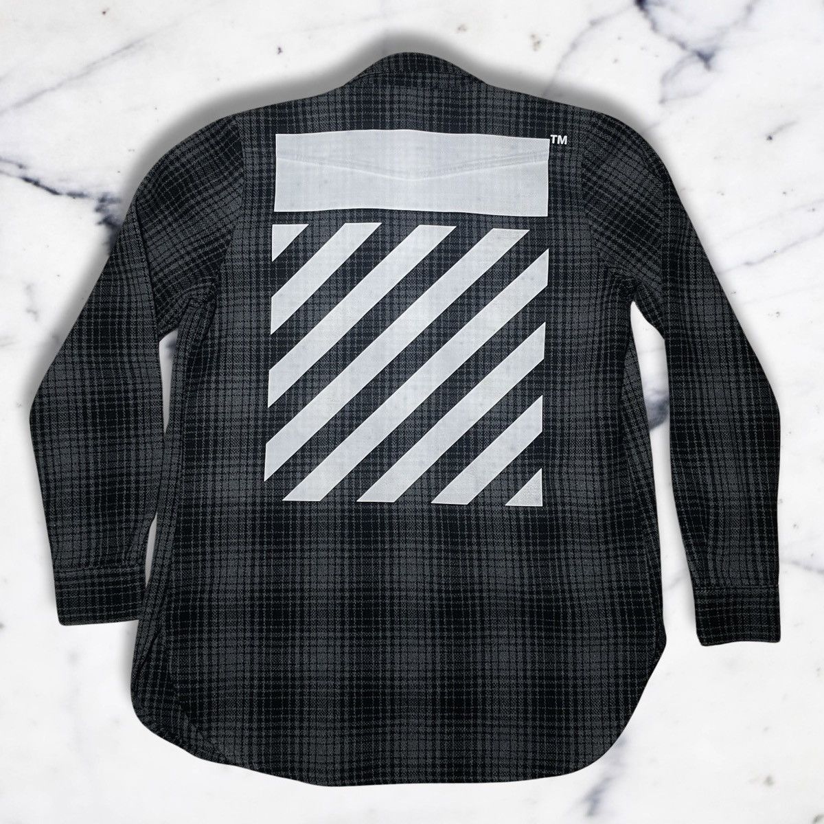 image of Off White Grey Shirt Jacket Size M, Men's