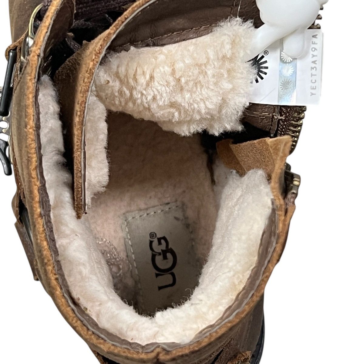Ugg UGG Australia Fritzi Chipmunk Leather Lace Up Biker Boots W’ Size US 8.5 / IT 38.5 - 8 Thumbnail