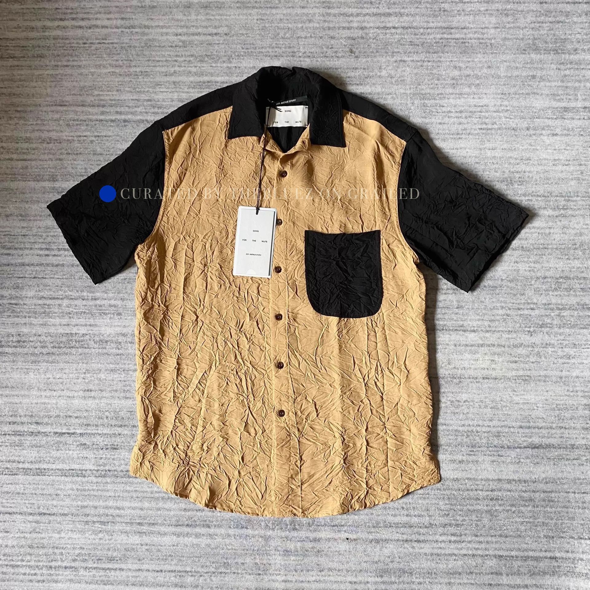 Song For The Mute Multi-Color Pleated Hawaiian Short Sleeve Shirt Size US S / EU 44-46 / 1 - 1 Thumbnail