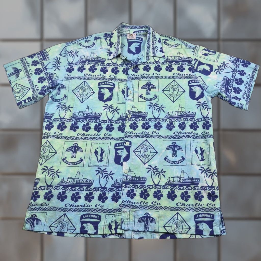 CO Rum Reggae Button Up Shirt Mens XL Hawaiian Aloha 80s 90s Beach Military Vintage Blue Cotton Short Sleeve Size US XL / EU 56 / 4 - 1 Thumbnail