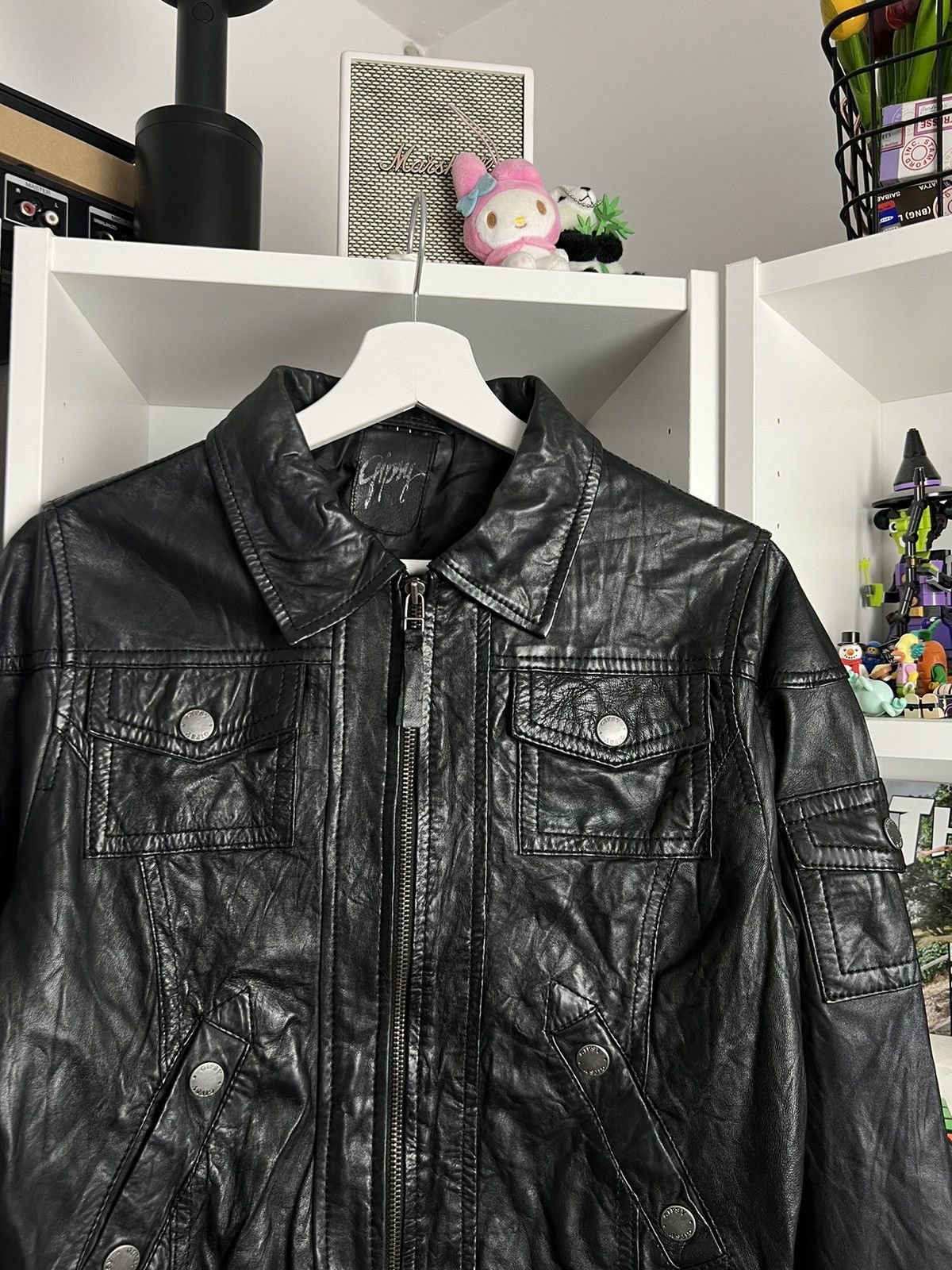 Other Vintage Y2K cropped avantgarde leather jacket S grunge 90s Size S / US 4 / IT 40 - 3 Thumbnail