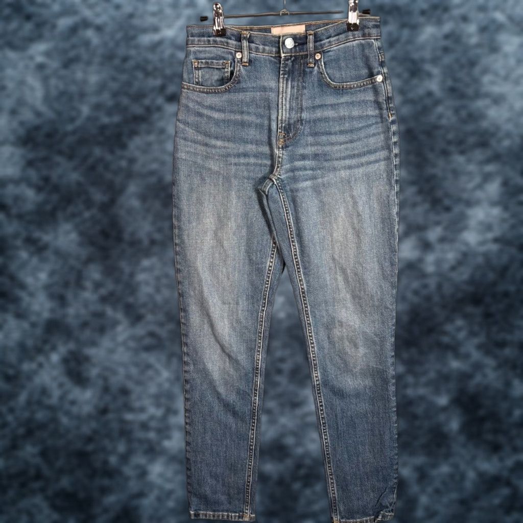 Everlane Everlane The Cheeky Jean Womens High-Rise Skinny Denim Size 24 Tall Blue 5-Pocket Stretch Jeans Womens Jeans Size 42" / US 20 - 1 Thumbnail