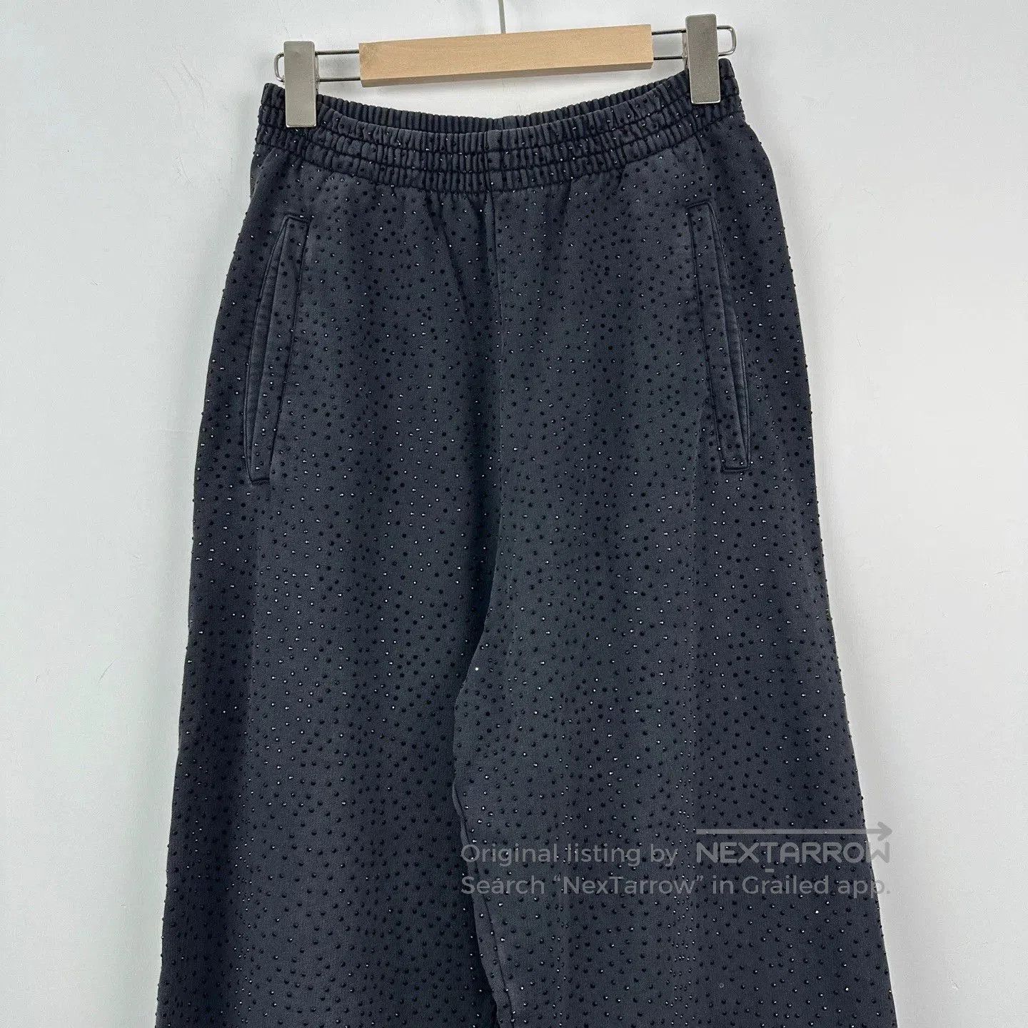 Balenciaga Balenciaga Vintage Rhinestone Wide-Leg Pants. Size 26" / US 2 / IT 38 - 4 Thumbnail