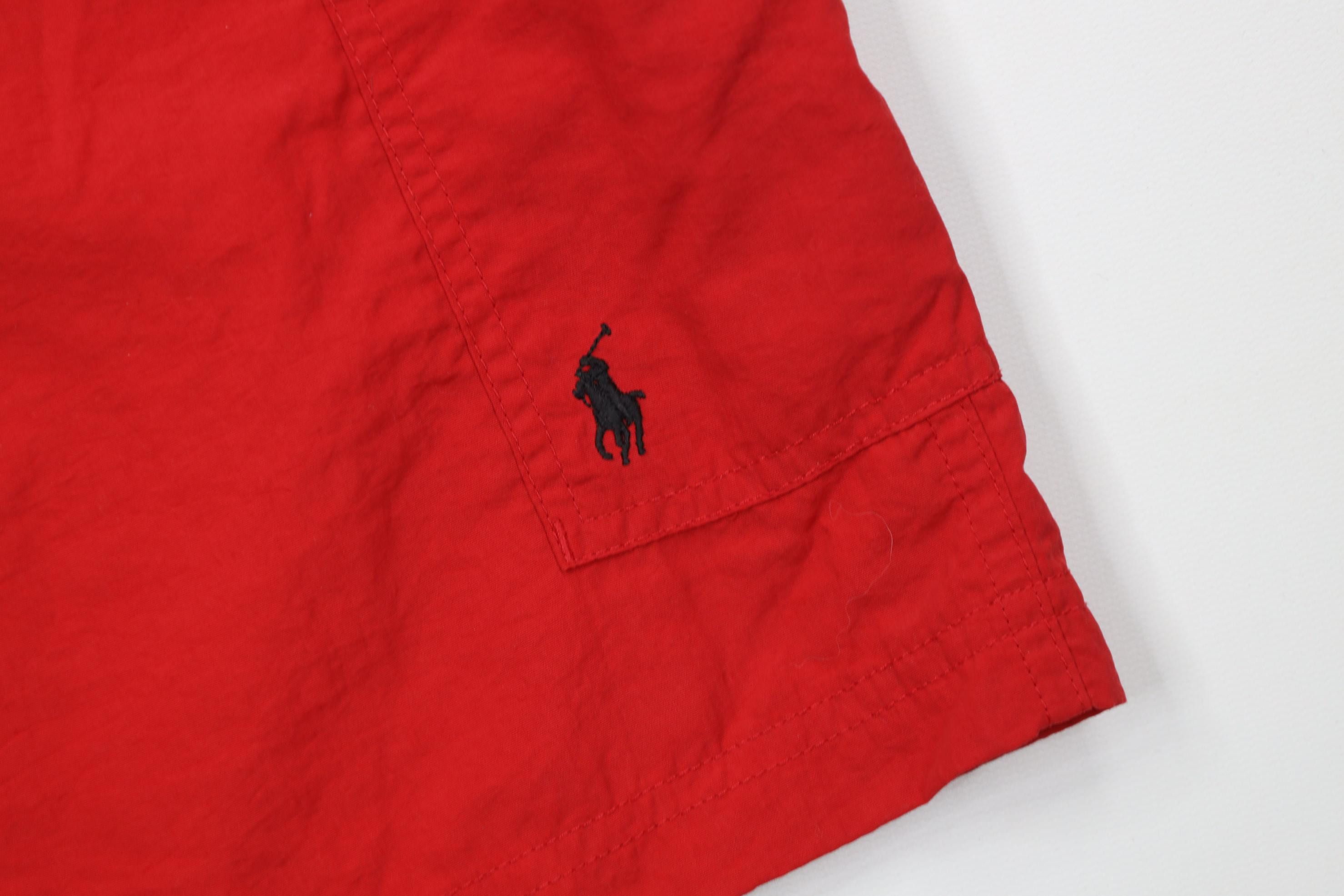 Polo Ralph Lauren Vintage 90s Ralph Lauren Lined Swim Trunks Shorts Red Nylon Size US 34 / EU 50 - 5 Thumbnail