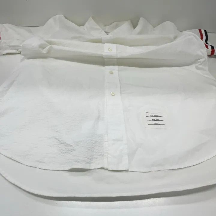 Thom Browne Thom Browne Short Sleeve Shirt with Striped Cuffs -2507 Size US S / EU 44-46 / 1 - 3 Thumbnail