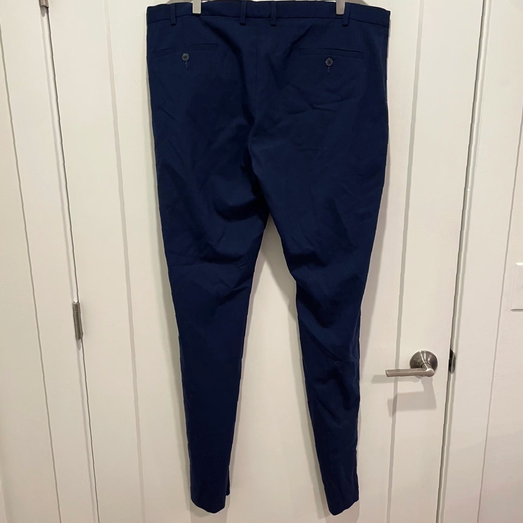 Cole Haan Cole Haan Grand.OS Pants Wool Blend Navy Blue Flat Front 40x35 Men's Dress Pants Slim Fit Professional Flagship Collection Size US 40 / EU 56 - 2 Thumbnail