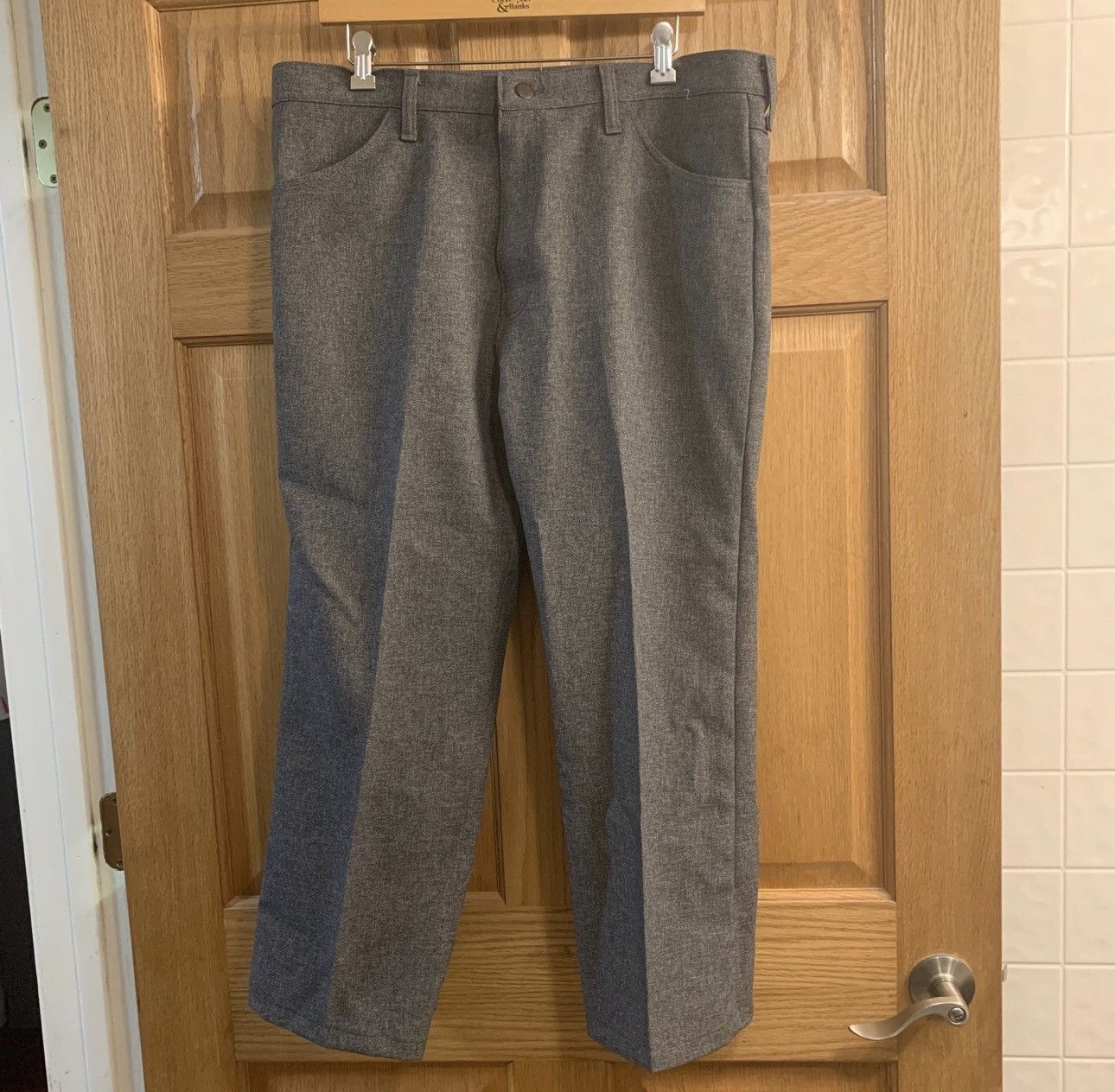 Wrangler Vtg Wrangler Pants Mens 37X26 Gray Bootcut Polyester Western Size US 37 - 1 Thumbnail