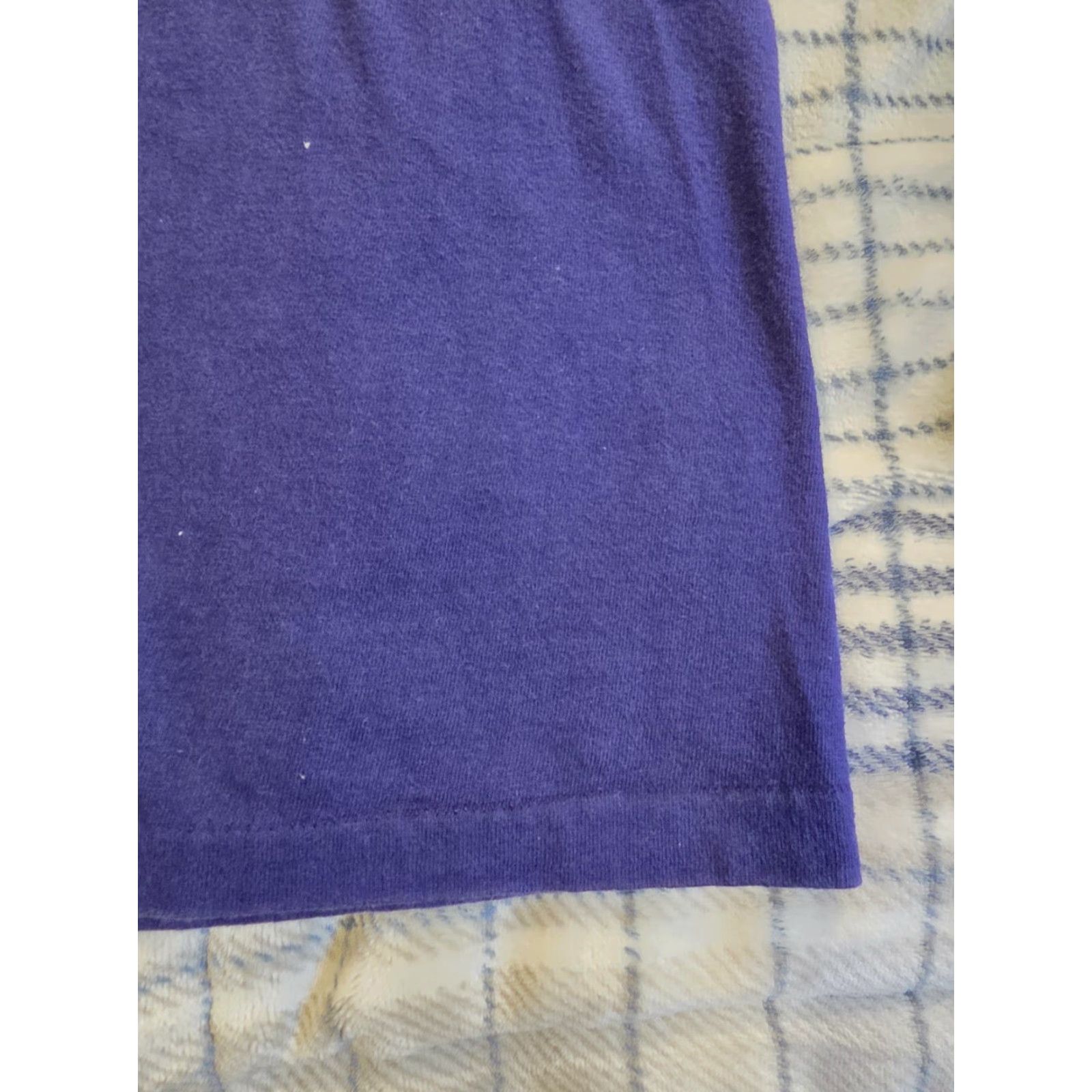 Hanes VINTAGE Hanes Beefy-T Mickey Mouse Block Logo Purple Adult Large Shirt Size US L / EU 52-54 / 3 - 5 Thumbnail