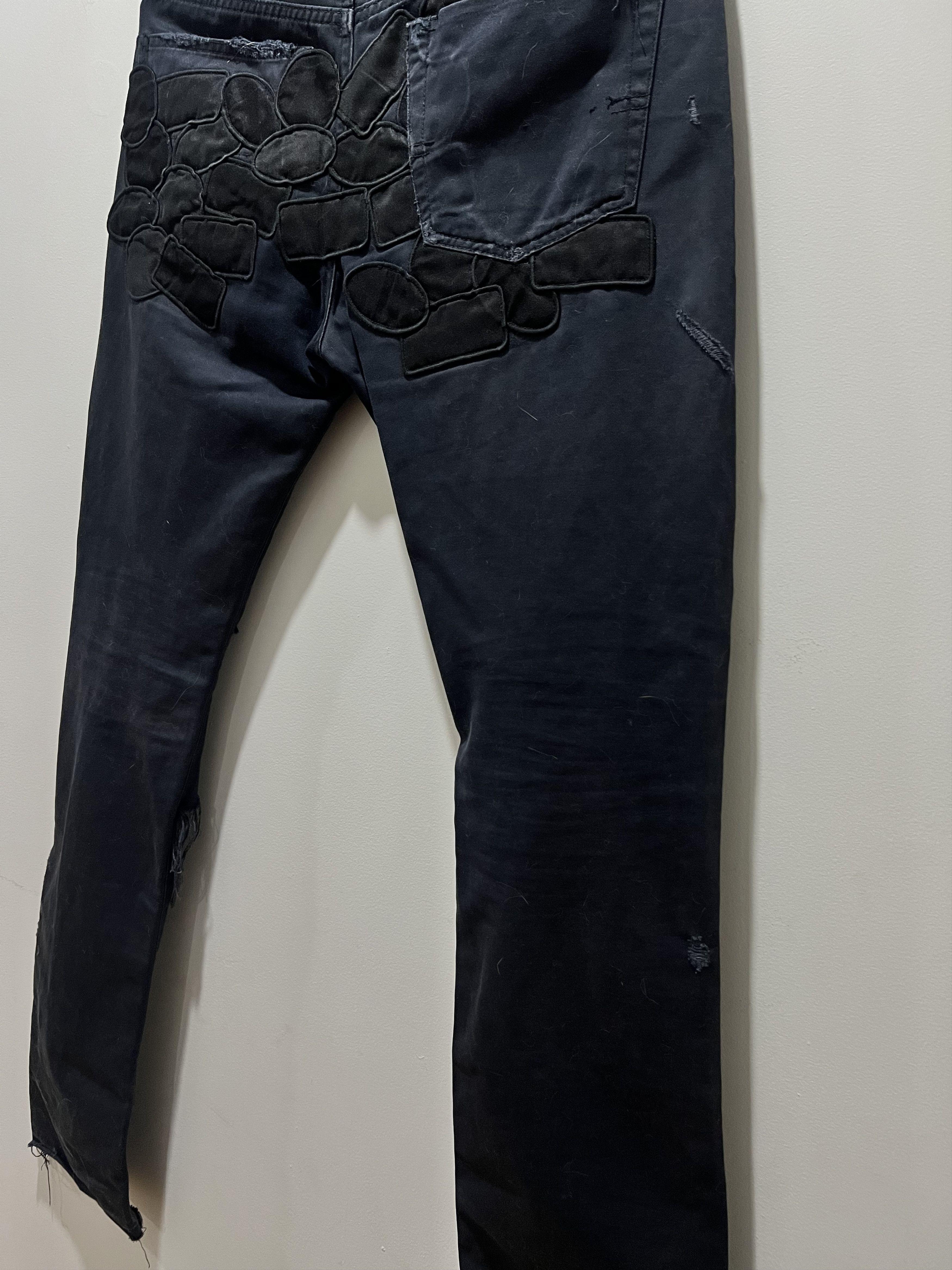 Undercover SS05 Graffiti Patch Distressed Dark Navy Twill Jeans Size US 32 / EU 48 - 16 Thumbnail