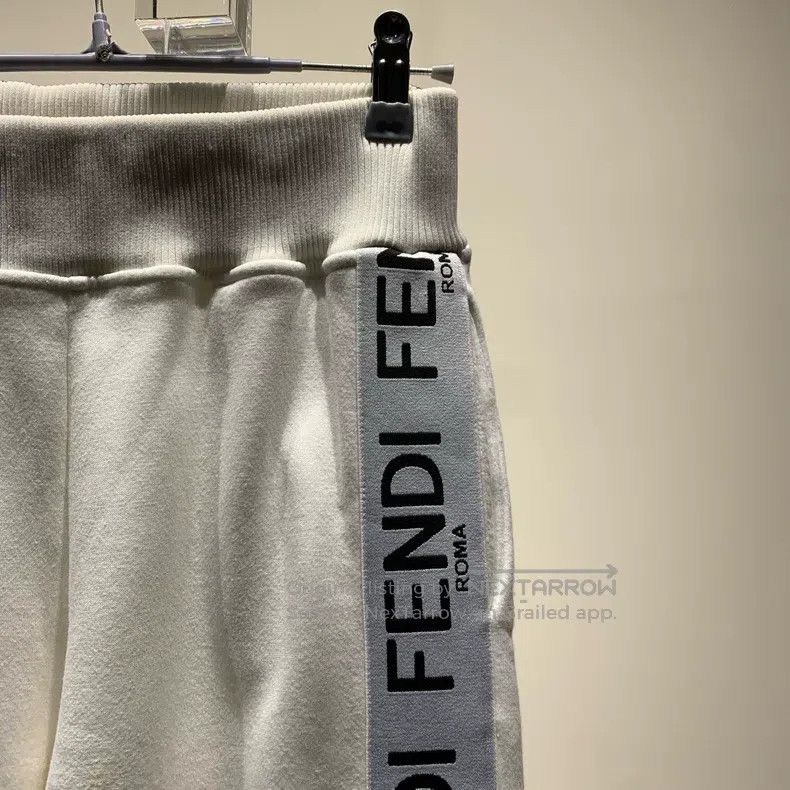 Fendi Fendi Side Logo Striped White Casual Sport Pants Size 26" / US 2 / IT 38 - 8 Thumbnail