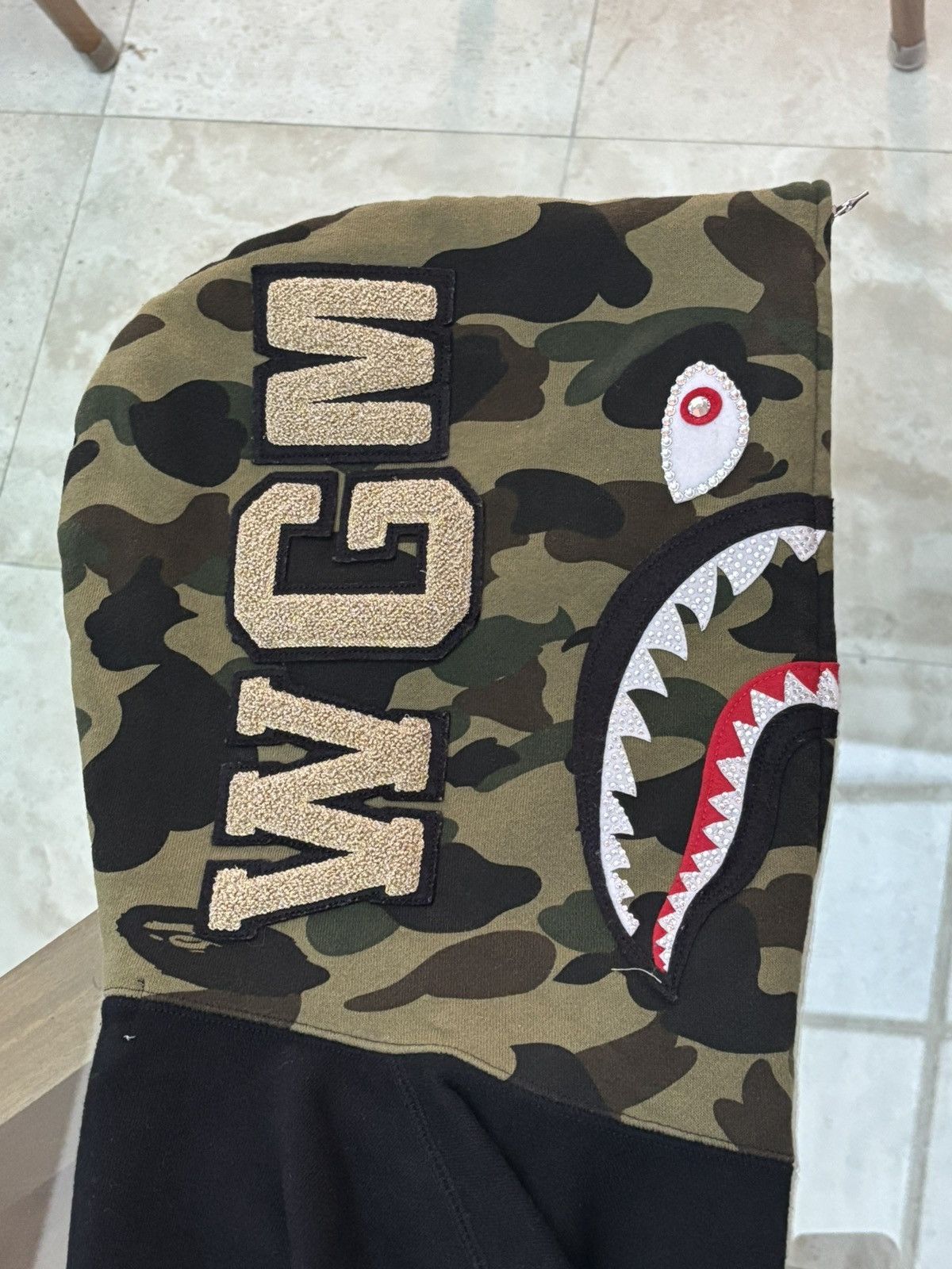 Bape × Swarovski Swarovski Shark Full Zip Hoodie Size US L / EU 52-54 / 3 - 3 Thumbnail