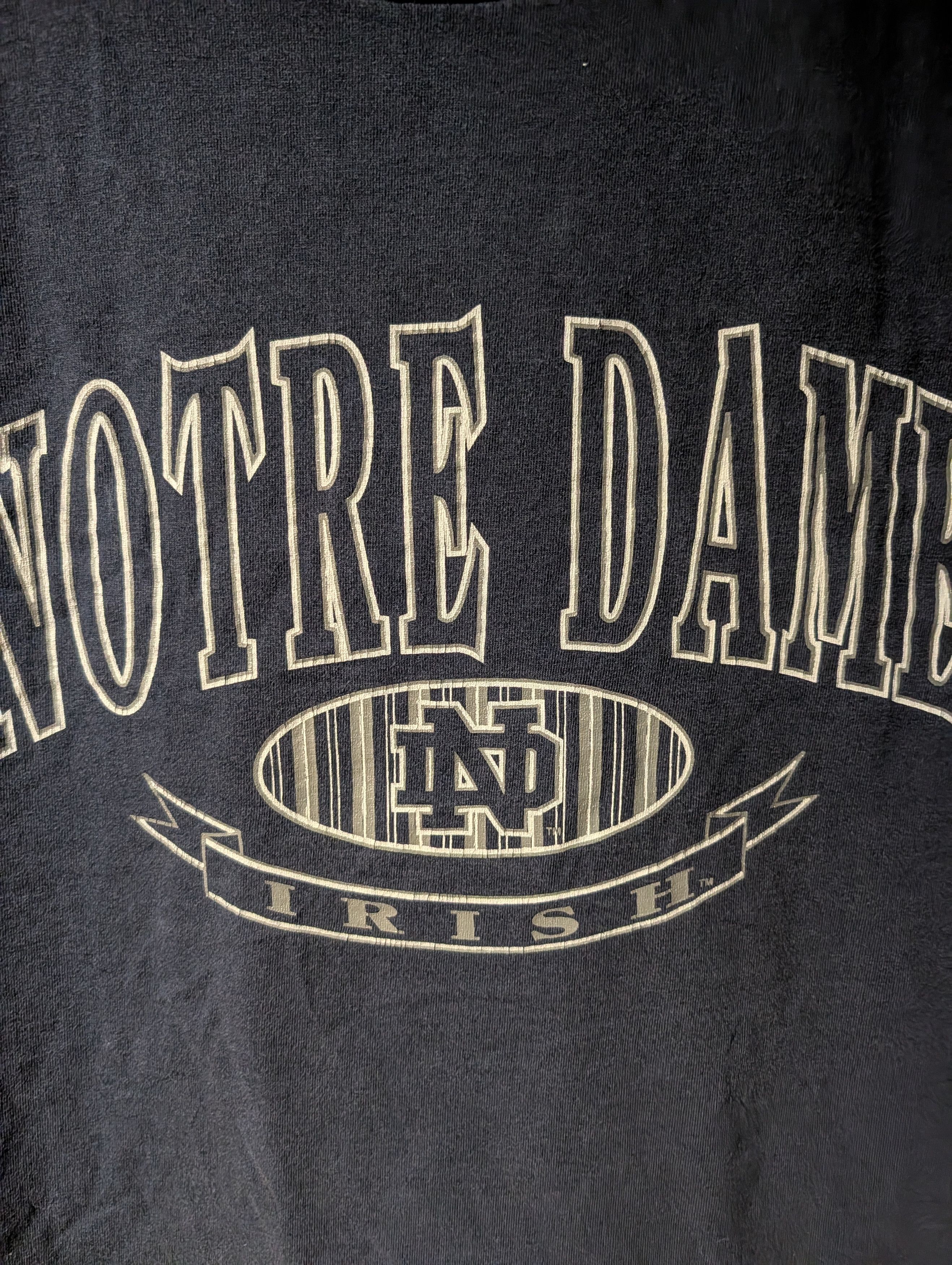 NCAA Vintage 90s Jansport Notre Dame Irish T Shirt XXL Made USA Size US XXL / EU 58 / 5 - 2 Thumbnail