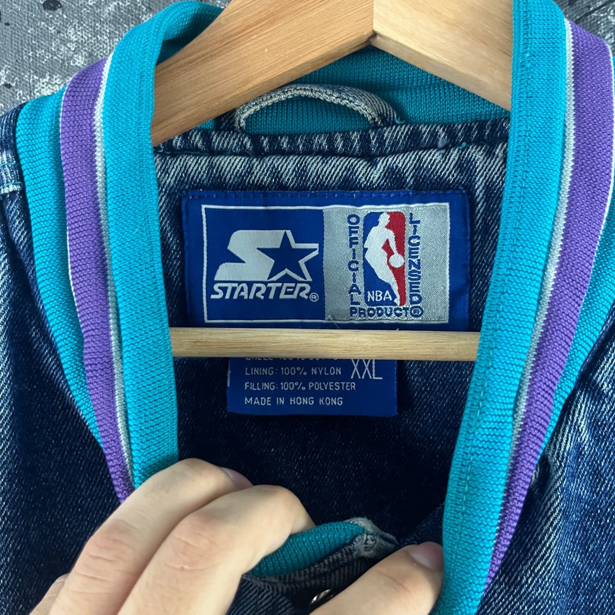 NBA × Starter × Vintage Vintage Charlotte Hornets varsity jacket Size US XXL / EU 58 / 5 - 5 Thumbnail