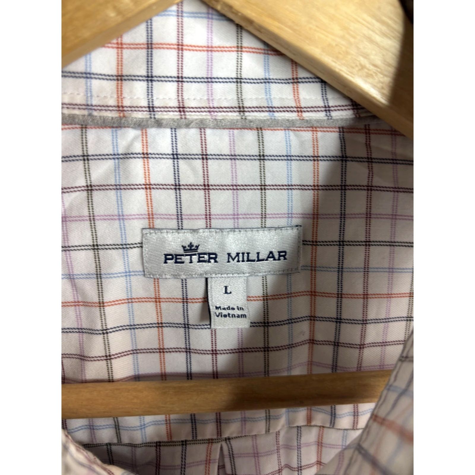 Peter Millar Peter Millar Shirt Mens Large White Plaid Check Button Down Long Sleeve Casual Size US L / EU 52-54 / 3 - 3 Thumbnail