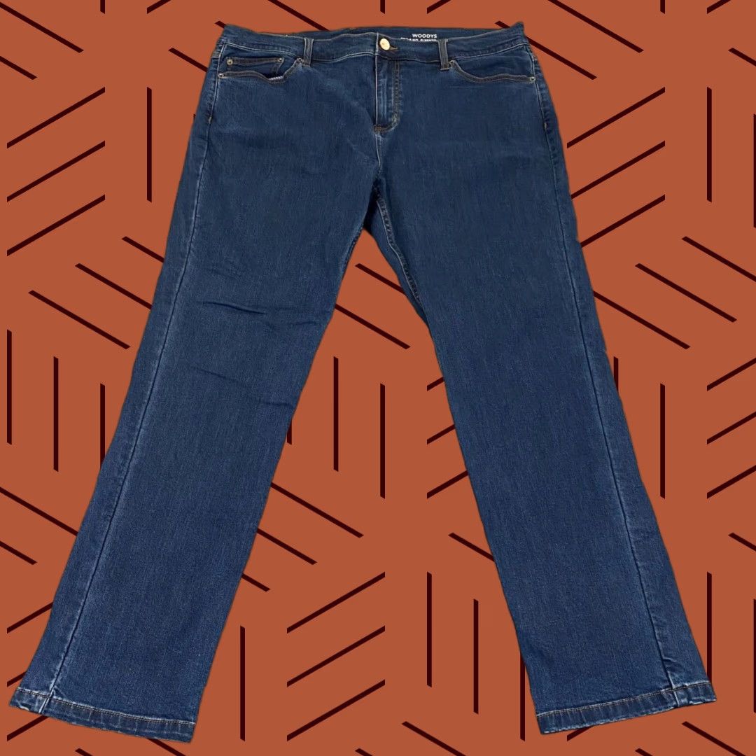Denime Mugsy Woodys Jeans Mens 40x32 Straight Denim Medium Wash Blue Stretch Regular 5-Pocket Classic Outdoor Mens Jeans Size US 30 / EU 46 - 1 Thumbnail