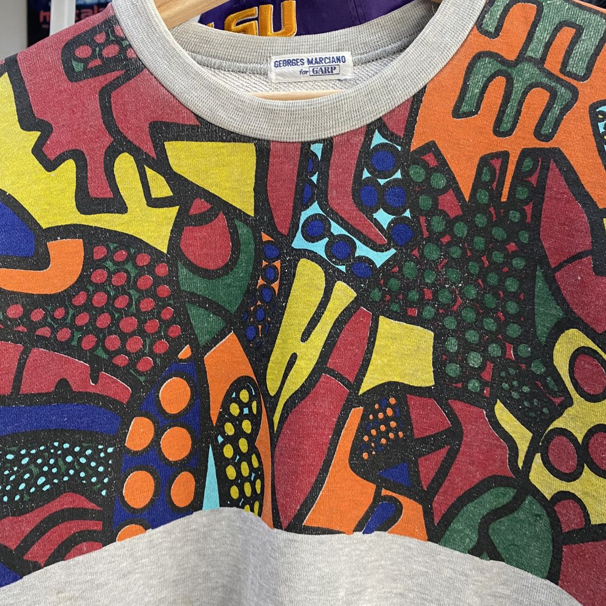 Guess × Vintage Vintage 80s Georges Marciano By Garp Art Design Sweatshirts Size US M / EU 48-50 / 2 - 8 Thumbnail