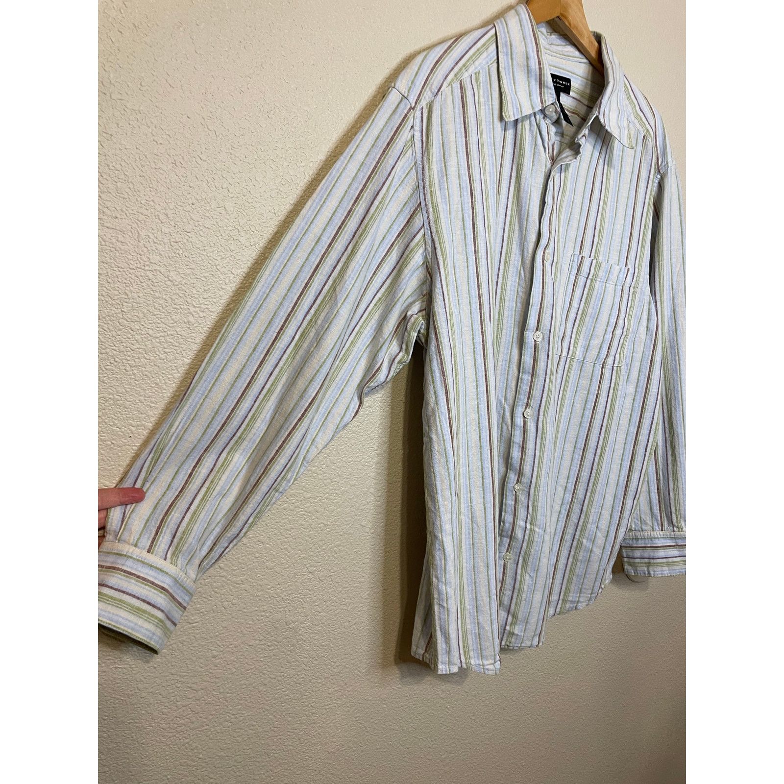 Other Crazy Horse Linen Blend Stripe Casual Long Sleeve Button Up Size US L / EU 52-54 / 3 - 9 Thumbnail