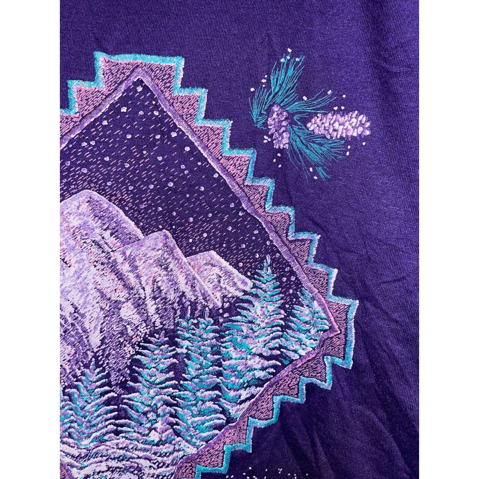 Jerzees Vintage Taos Shirt Mountains Purple Graphic Tee VTG 90s M Size US M / EU 48-50 / 2 - 6 Thumbnail