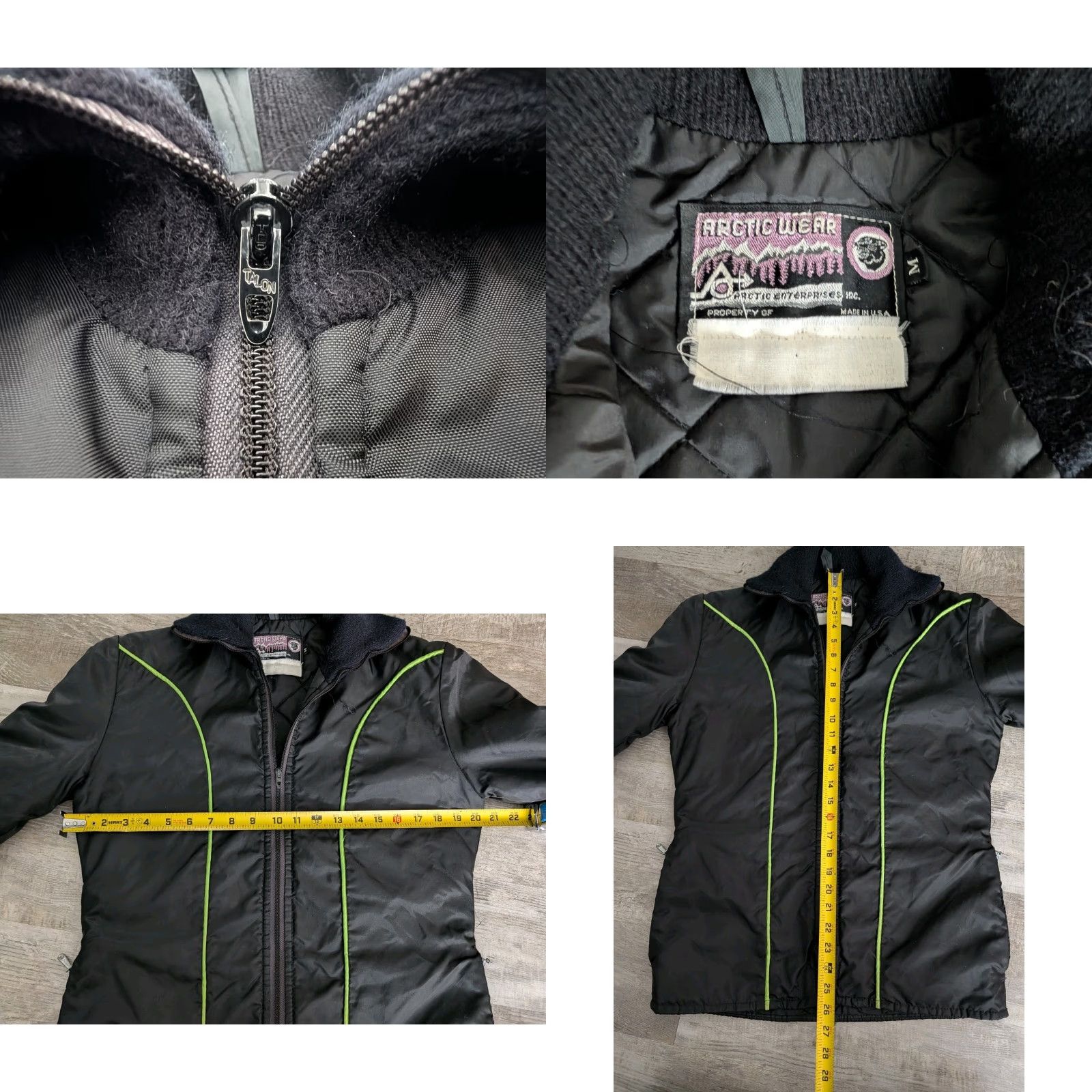 Vintage VINTAGE Arctic Cat Arcticwear Snow Jacket Quilt Lined Womens M USA Made Black Full Zip Pockets 80s 70s Winter Jacket Womens Size M / US 6-8 / IT 42-44 - 8 Thumbnail