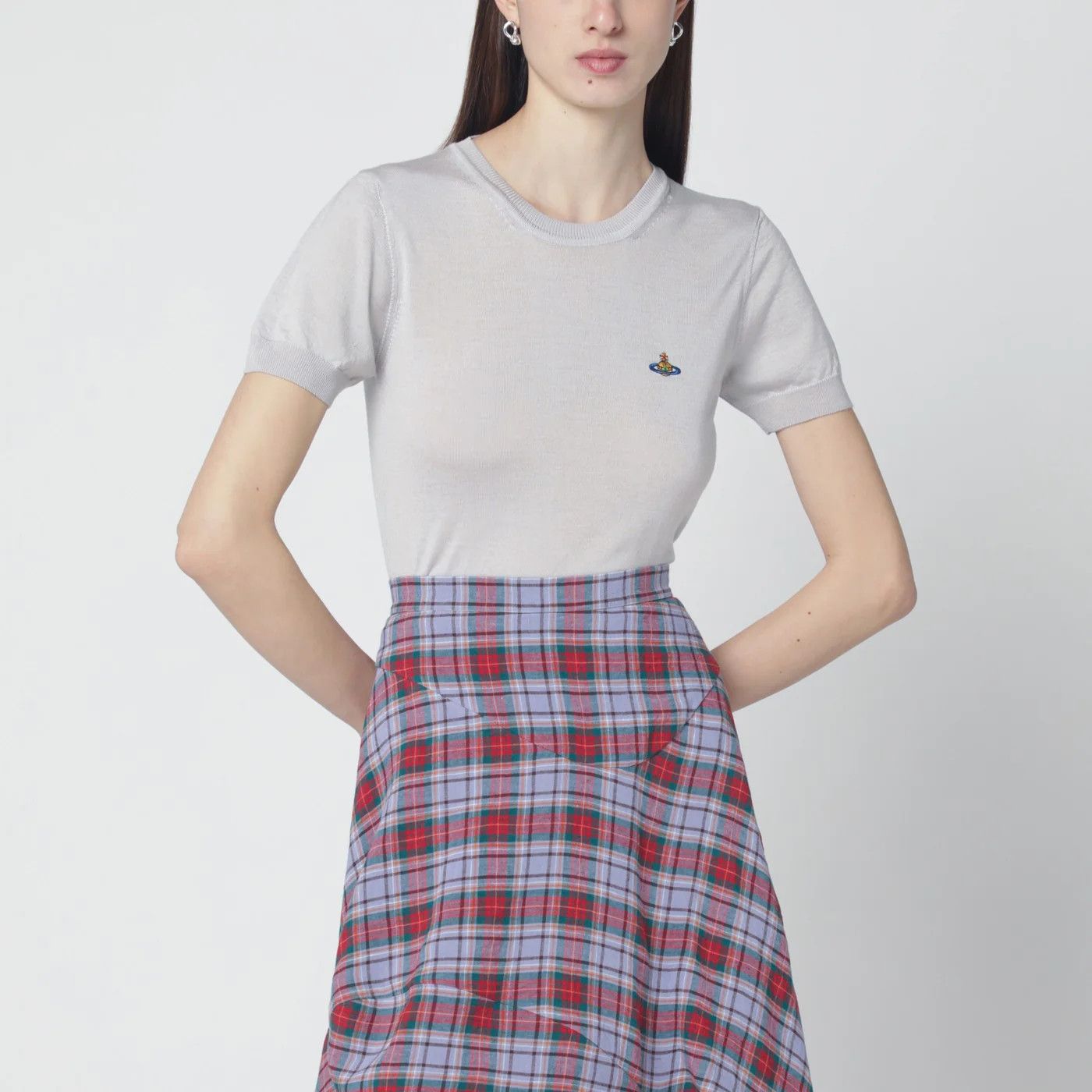 Vivienne Westwood o1d2blof0526 Wool And Silk Top in Light Grey Size M / US 6-8 / IT 42-44 - 2 Thumbnail