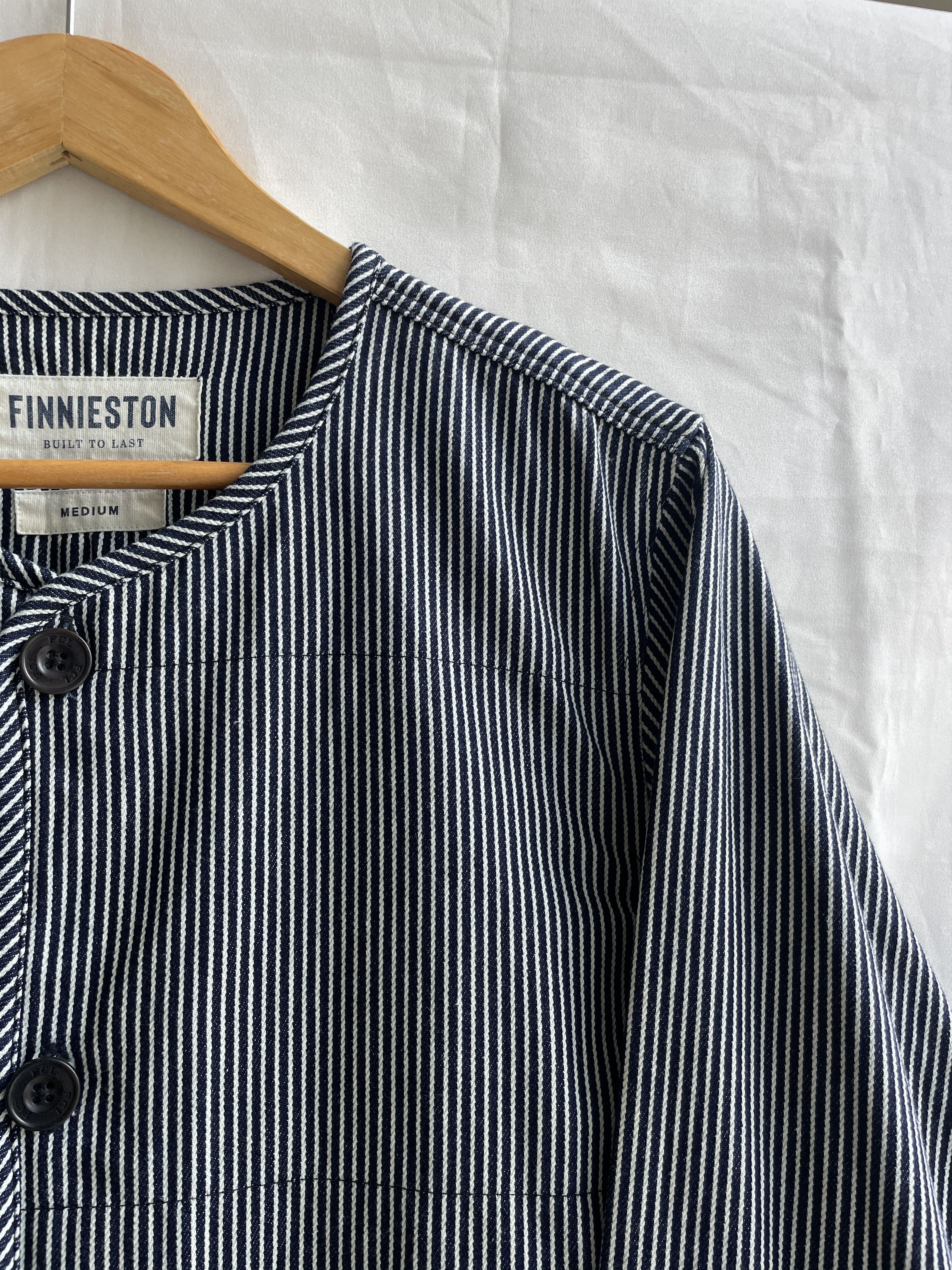 Other Finnieston Collarless Hickory Stripe Chore Work Jacket Size US M / EU 48-50 / 2 - 4 Thumbnail