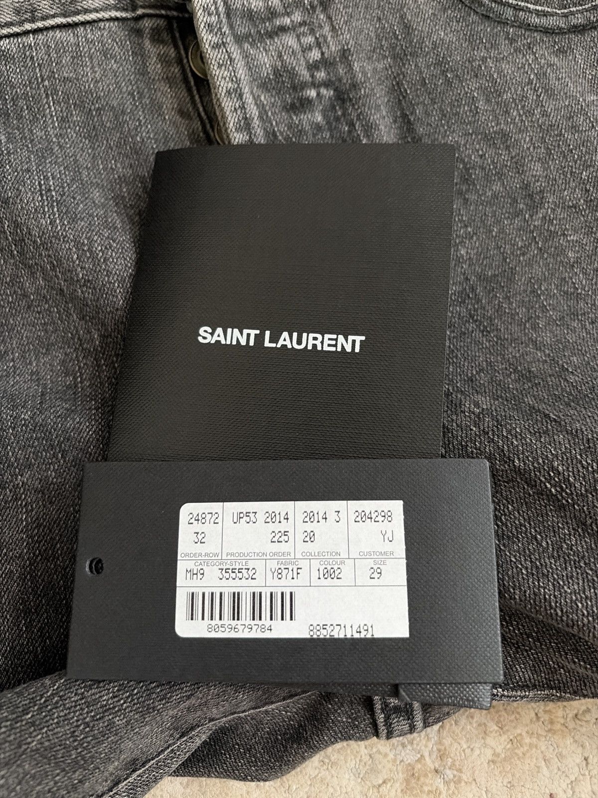 Saint Laurent Paris Saint Laurent by Hedi Slimane - FW14 Charcoal Grey Denim Size US 29 - 10 Thumbnail