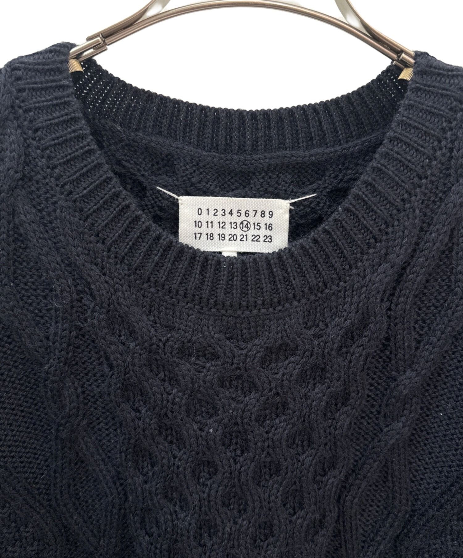 Maison Margiela Maison Margiela Irish Fisherman Low Gauge Cable Knit Navy M Size US M / EU 48-50 / 2 - 3 Thumbnail