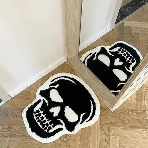 Japanese Brand 3D Handmade Gothic Skull Head Soft Rug Size ONE SIZE - 2 Thumbnail