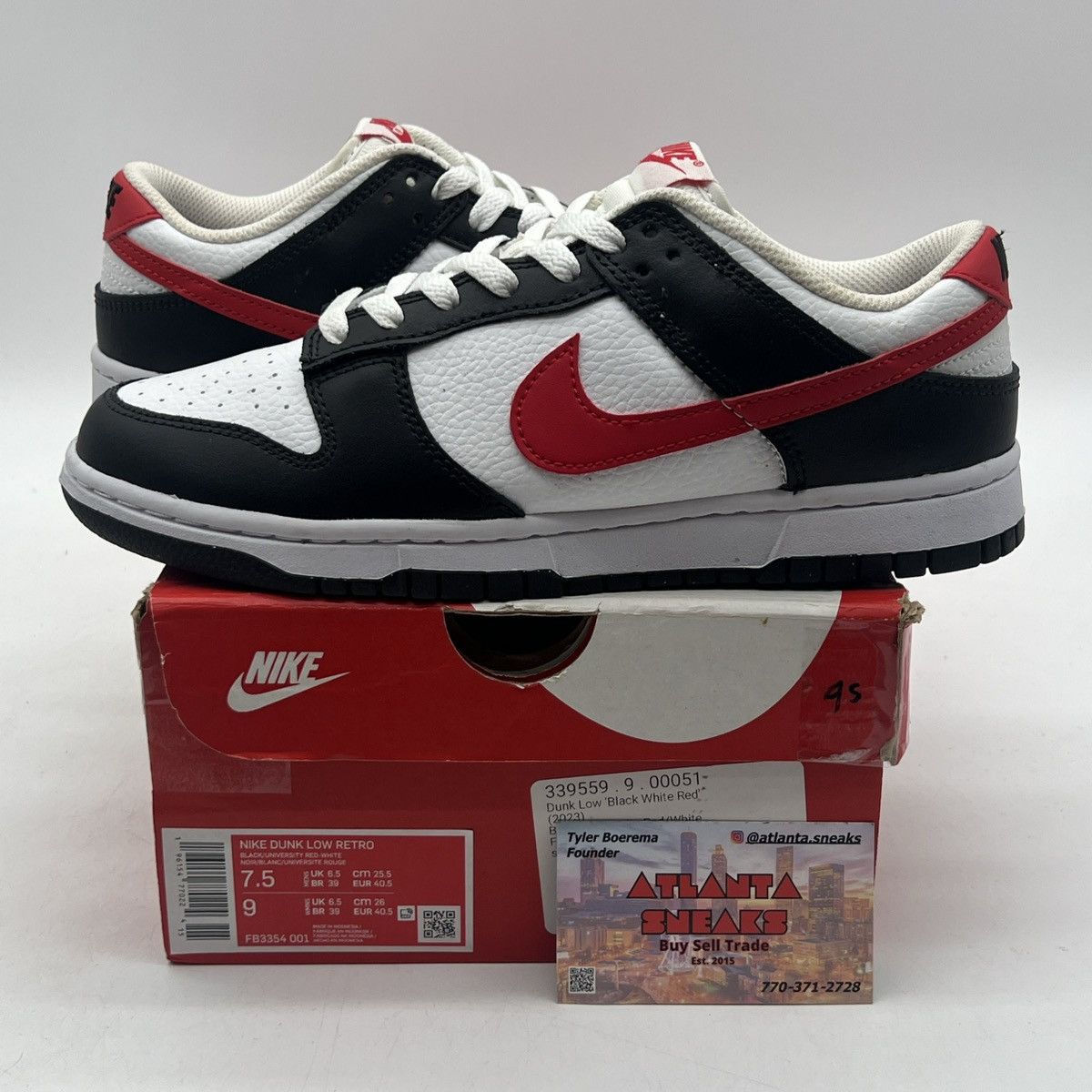 Nike Nike dunk low black white red Size US 7.5 / EU 40-41 - 1 Thumbnail