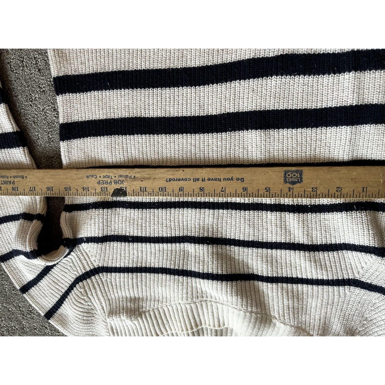 Talbots Talbots Women Sweater, XS, White Blue Stripe Knit Boat Neck Long Sleeve Pullover Size XS / US 0-2 / IT 36-38 - 4 Thumbnail