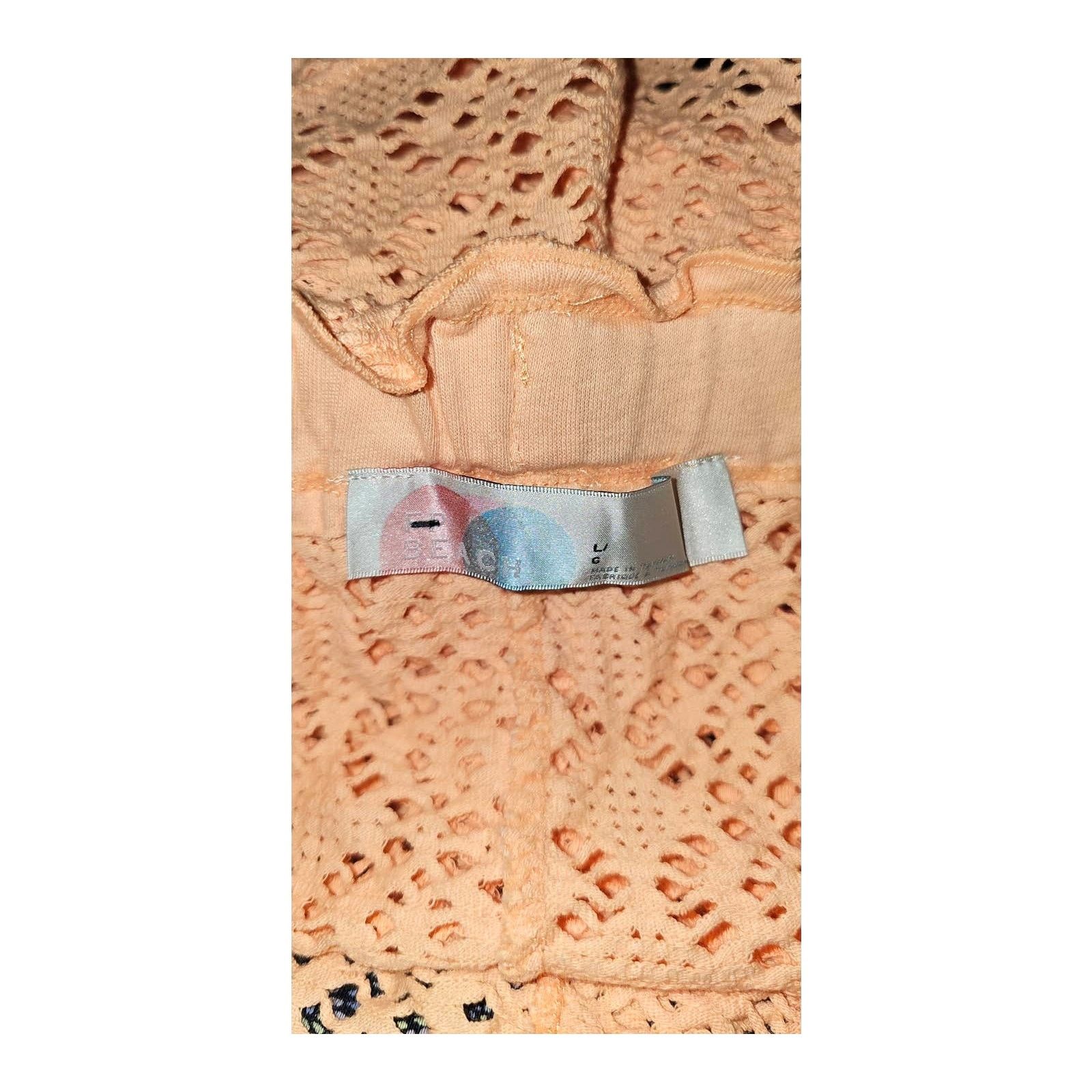 Free People New FP BEACH Crochete Love Beach Shorts $38 LARGE Peach Size 36" / US 14 / IT 50 - 4 Thumbnail