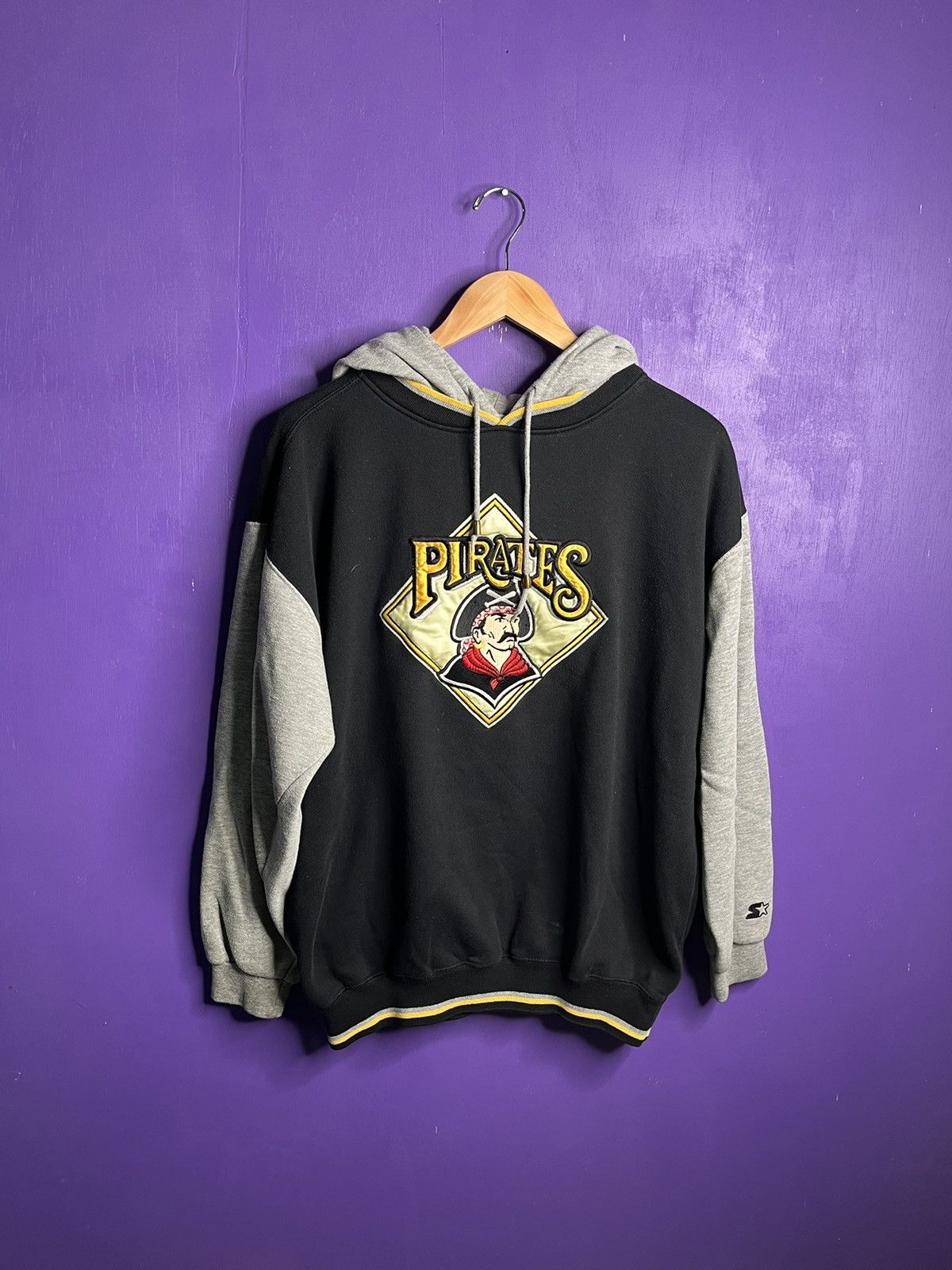 MLB × Starter × Vintage Vintage 90s Starter Pittsburgh pirates big logo hoodie Size US L / EU 52-54 / 3 - 1 Thumbnail