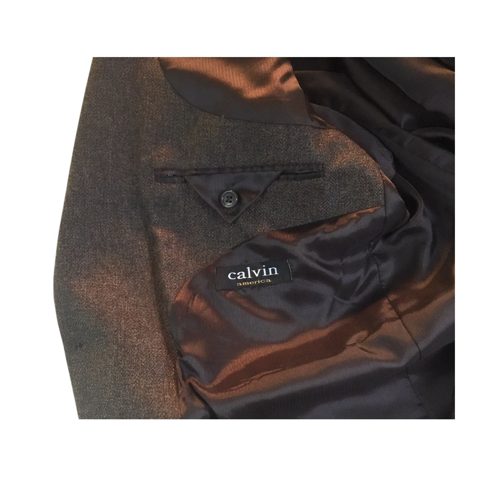 Other Calvin America Brown Herringbone Wool Sport Coat Size US M / EU 48-50 / 2 - 9 Thumbnail