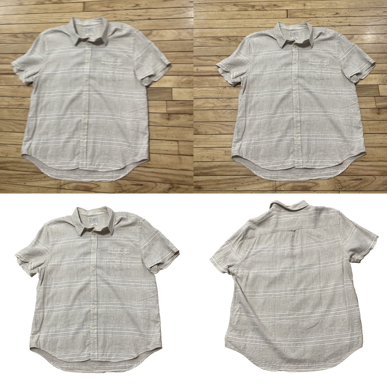 Lucky Brand LUCKY BRAND Linen Shirt Men XL Tan Beige Stripe Western Button-Up Shirt Size US XL / EU 56 / 4 - 11 Thumbnail