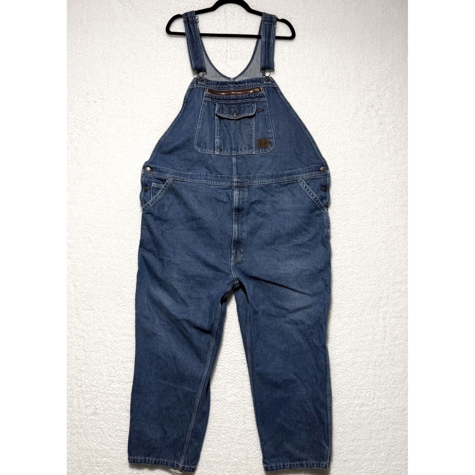 Denime CE Schmidt Bib Overalls Mens 48x28 Blue Denim Jeans 100% Cotton Medium Wash Overalls Buckle Strap Pockets Vintage No Size US 32 / EU 48 - 2 Thumbnail