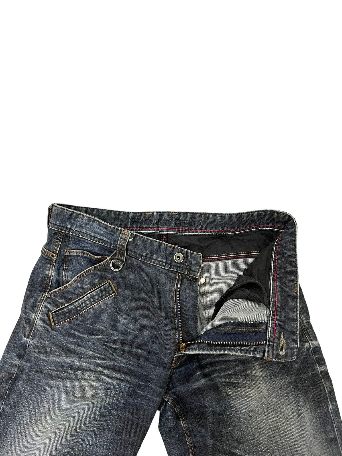Japanese Brand Flare Jeans Nicole Club Distress Slim Stretch Boot Cut 7🟦3 Size US 35 - 9 Thumbnail