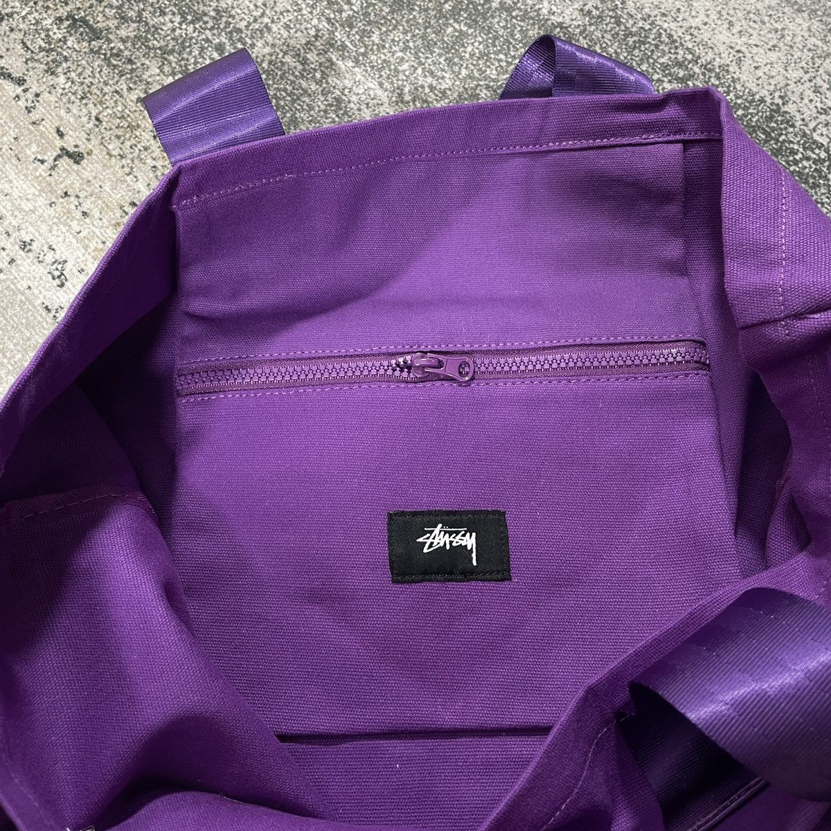 Stussy STUSSY WOMEN CANVAS TOTE BAG - PURPLE Size ONE SIZE - 5 Thumbnail