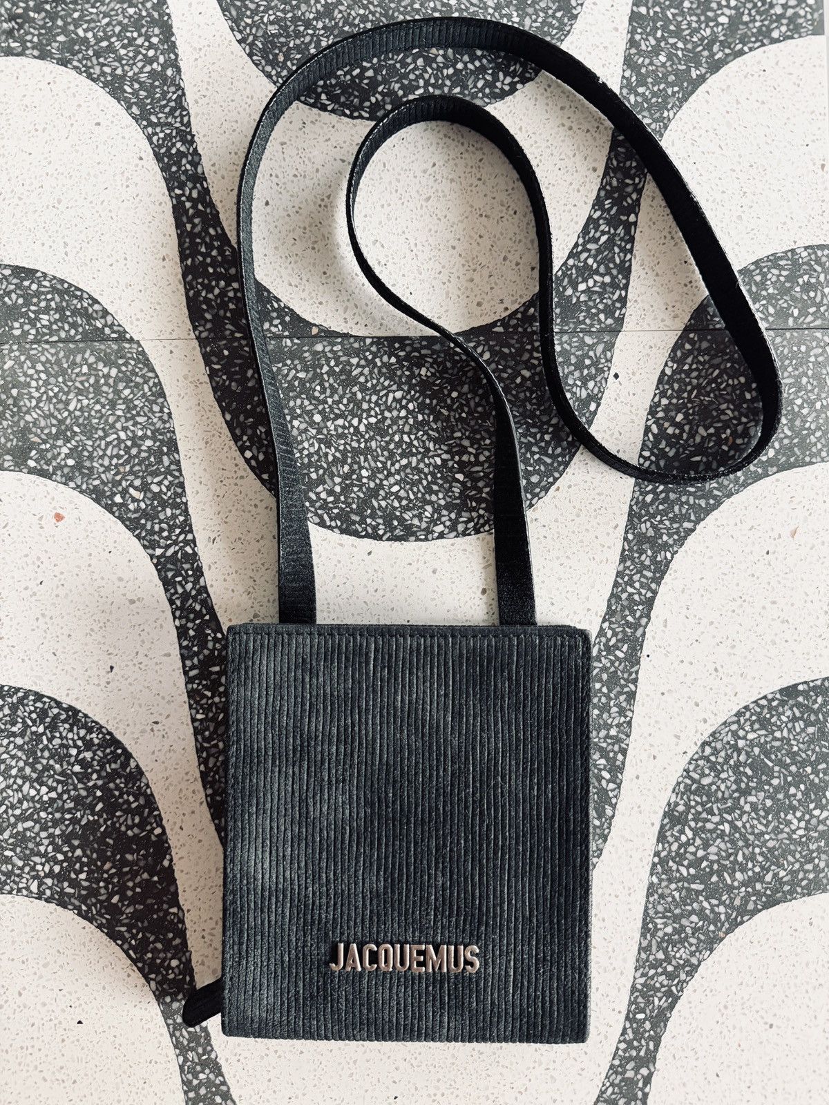Jacquemus Jacquemus Black Corduroy ‘Le Gadjo’ Neck Wallet Size ONE SIZE - 1 Thumbnail