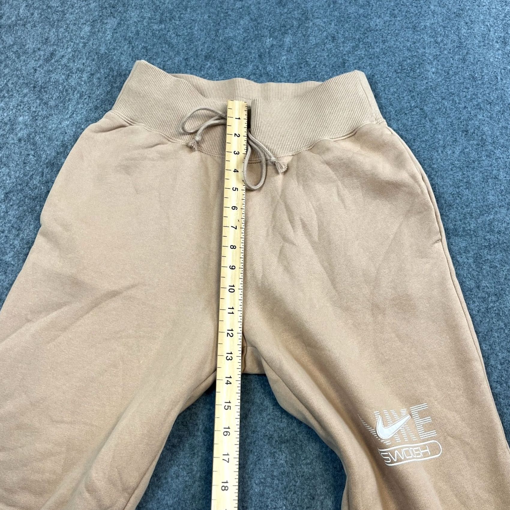 Nike Nike Mens Joggers Sweat Pants Slim Beige Swoosh Spellout Tapered Size US 29 - 5 Thumbnail