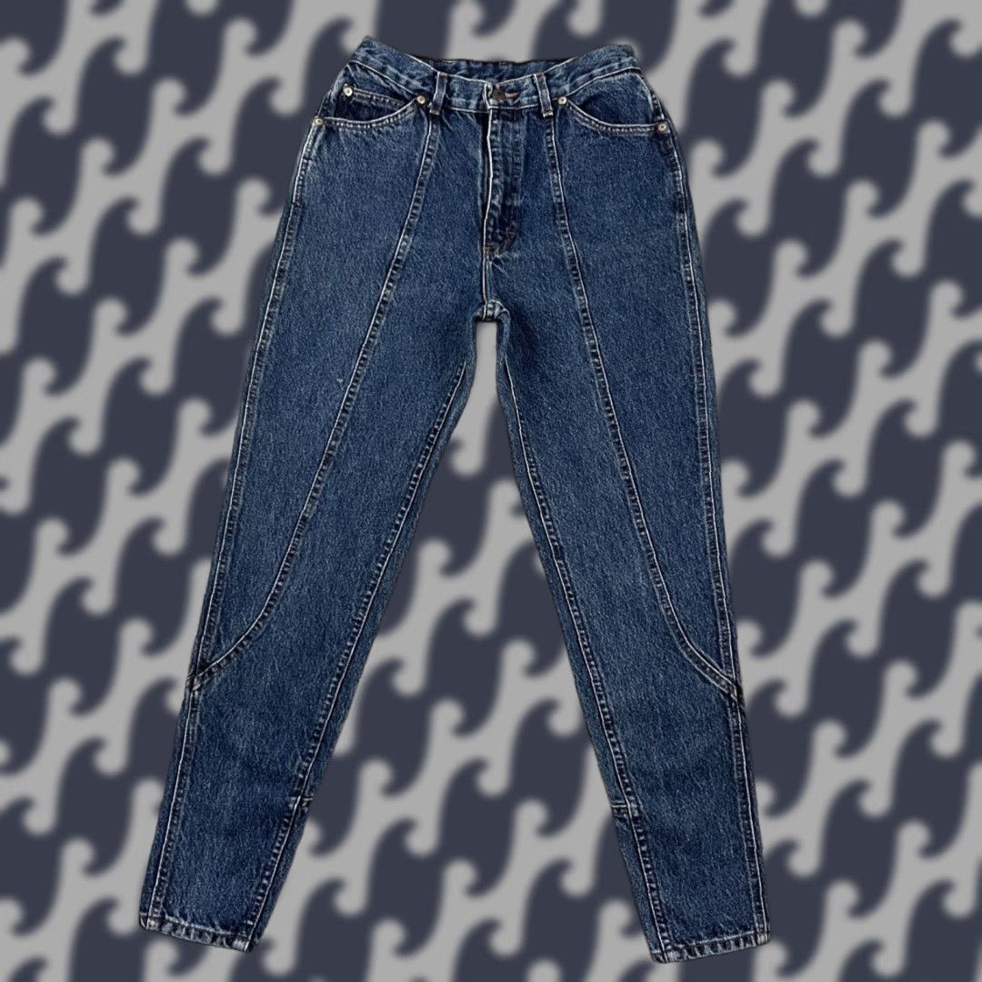 Lee VINTAGE Lee Jeans Womens 11 Long Panel Seam Ankle‑Zip USA 90s High‑Rise Tapered Size 32" / US 10 / IT 46 - 1 Thumbnail