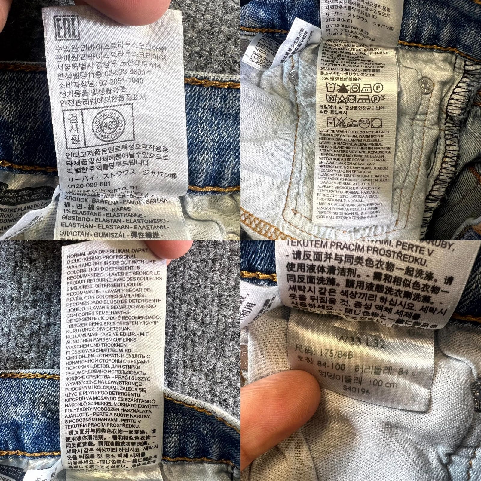 Levi's Levi's Jeans Mens 33x32 Blue Denim Medium Wash Straight Leg Zip Fly Jeans Size US 33 - 8 Thumbnail