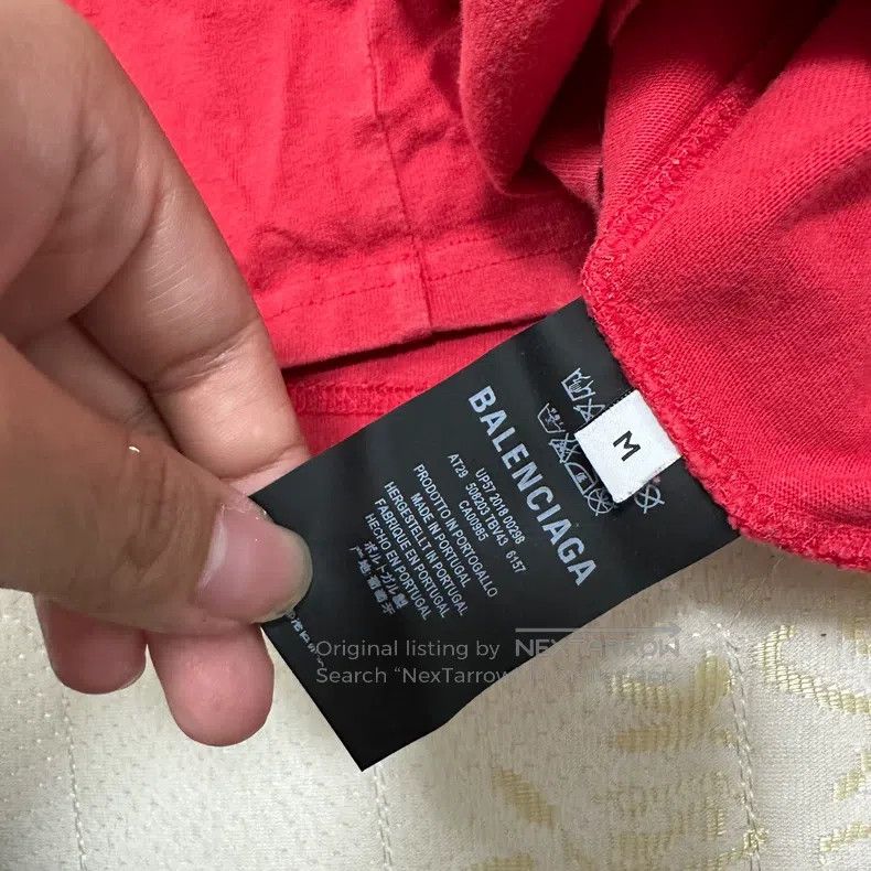 Balenciaga Balenciaga Logo Letter Short Sleeve T-Shirt - Burgundy Red Size US M / EU 48-50 / 2 - 5 Thumbnail