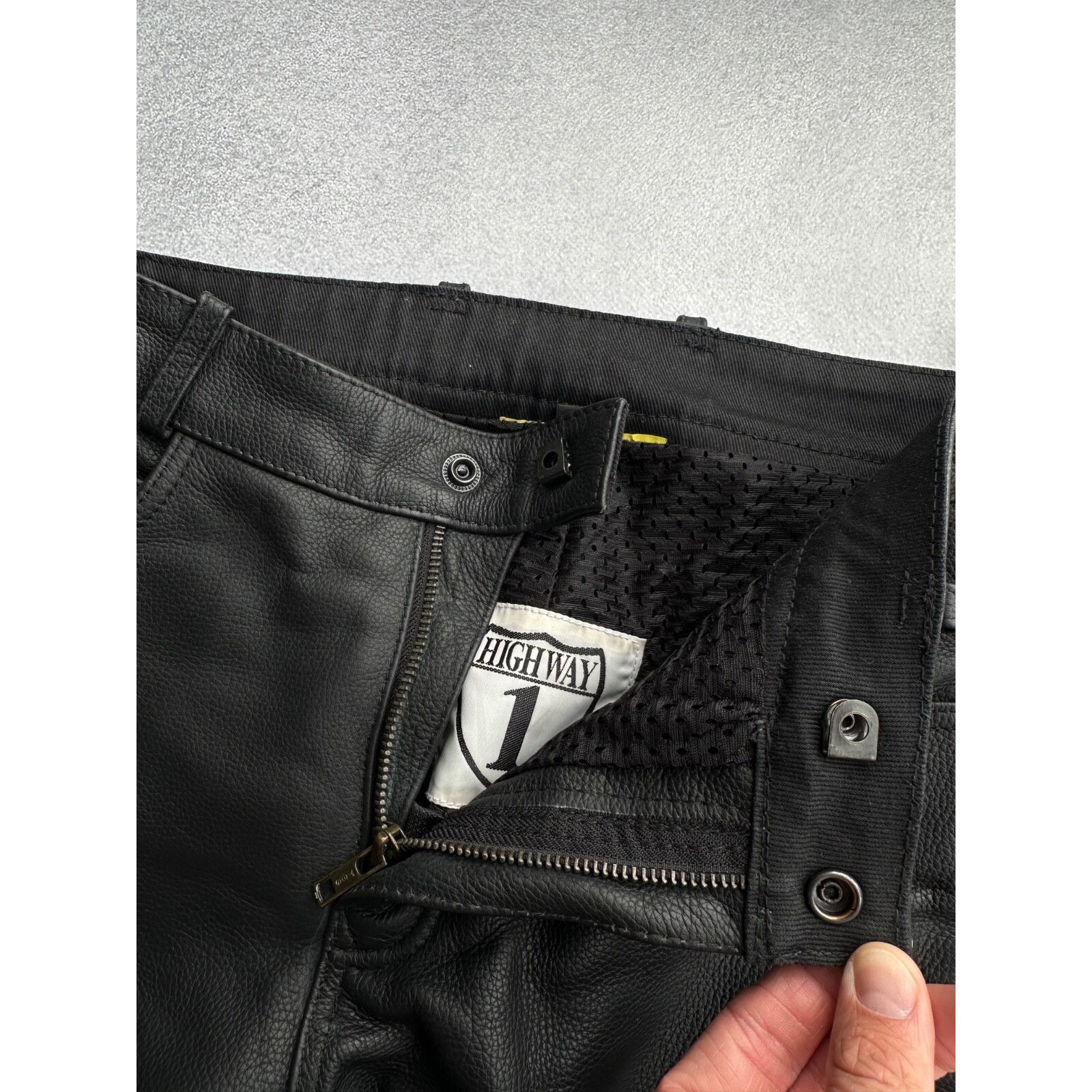 Vintage VTG HighWay 1 Black Leather Lace-Up Moto Genuine Leather Size US 30 / EU 46 - 15 Thumbnail