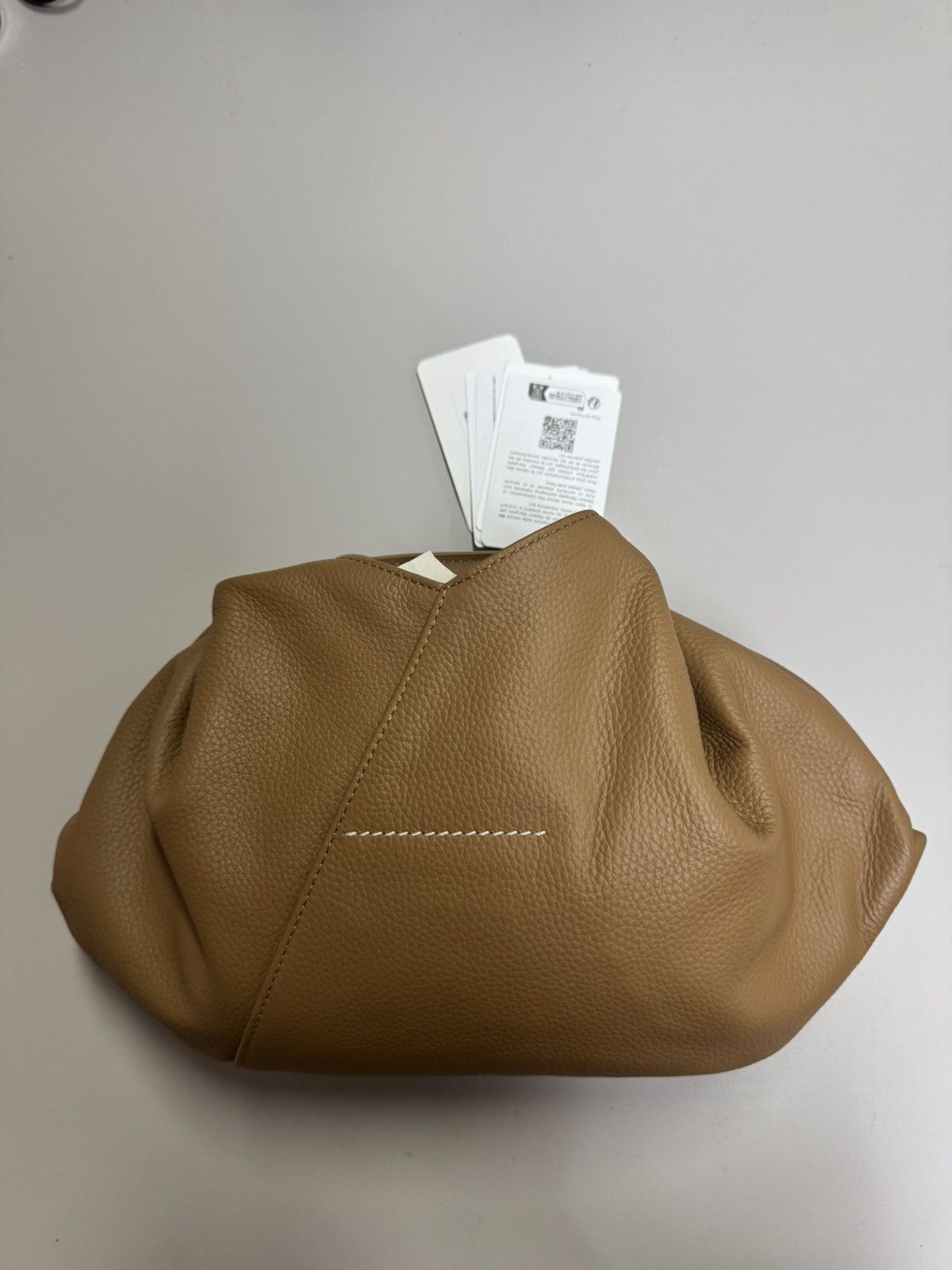 Maison Margiela NWT Japanese Grained Leather Tote Bag - Brown, OS Size ONE SIZE - 3 Thumbnail