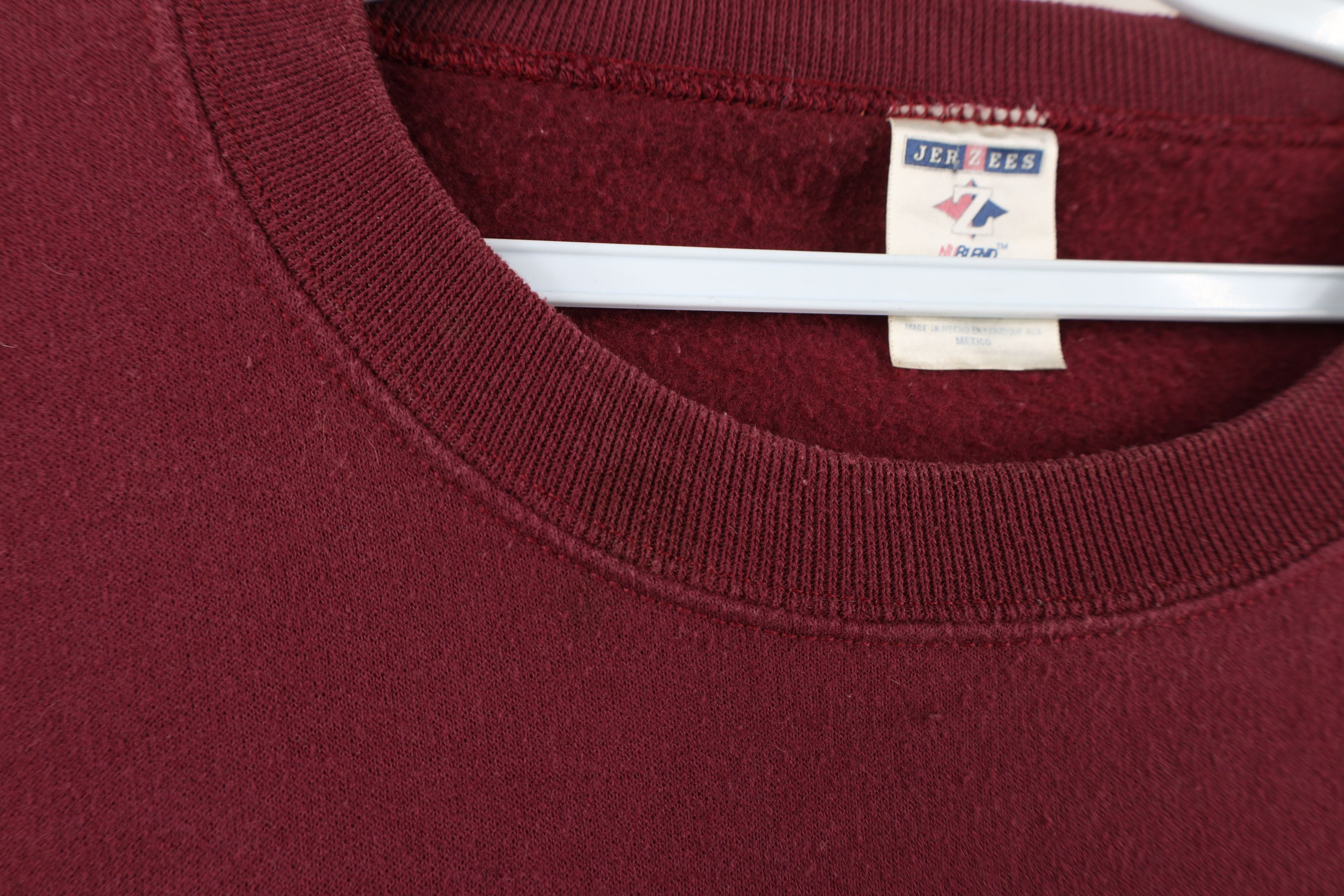 Vintage Vintage 90s Streetwear Blank Crewneck Sweatshirt Maroon Size US XXL / EU 58 / 5 - 4 Thumbnail