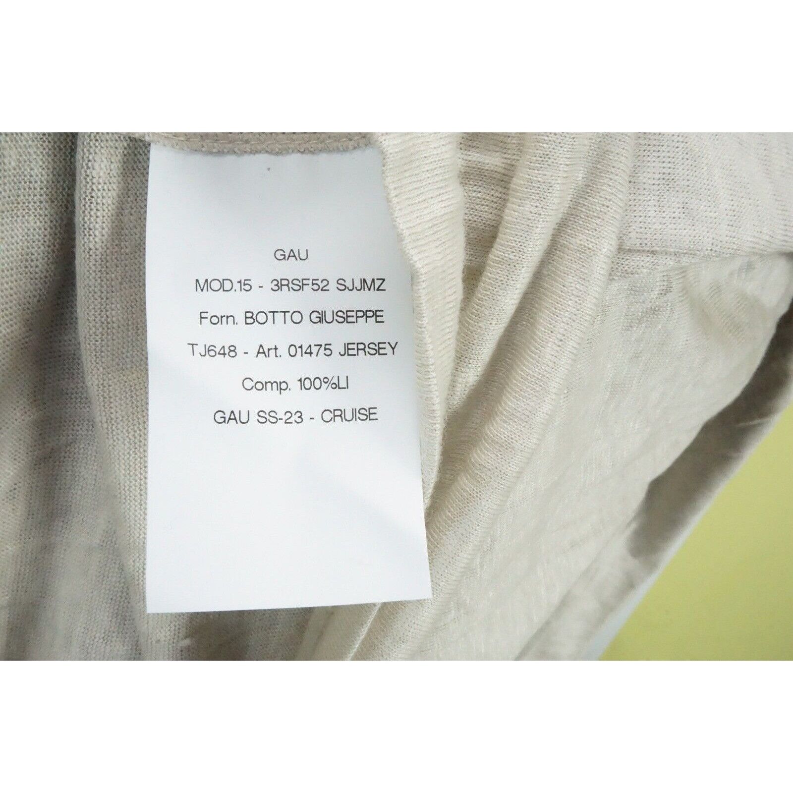 Giorgio Armani Giorgio Armani Black Label Oatmeal 100% Linen Henley Jersey Size US M / EU 48-50 / 2 - 5 Thumbnail