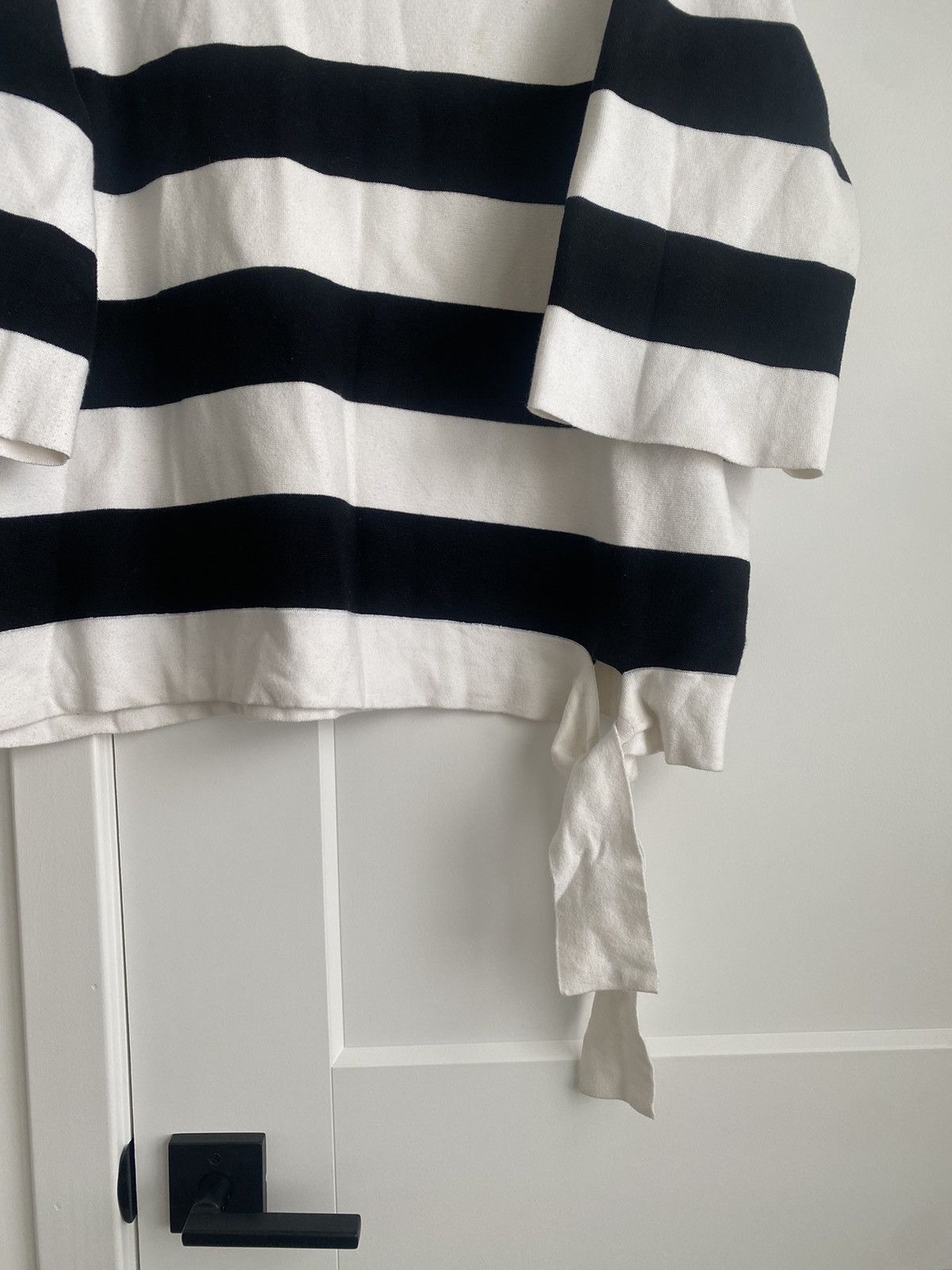 Chicos Chico's Womens Sweater Size XXL Black White Striped Sleeve Size XXL / US 16-18 / IT 52-54 - 2 Thumbnail