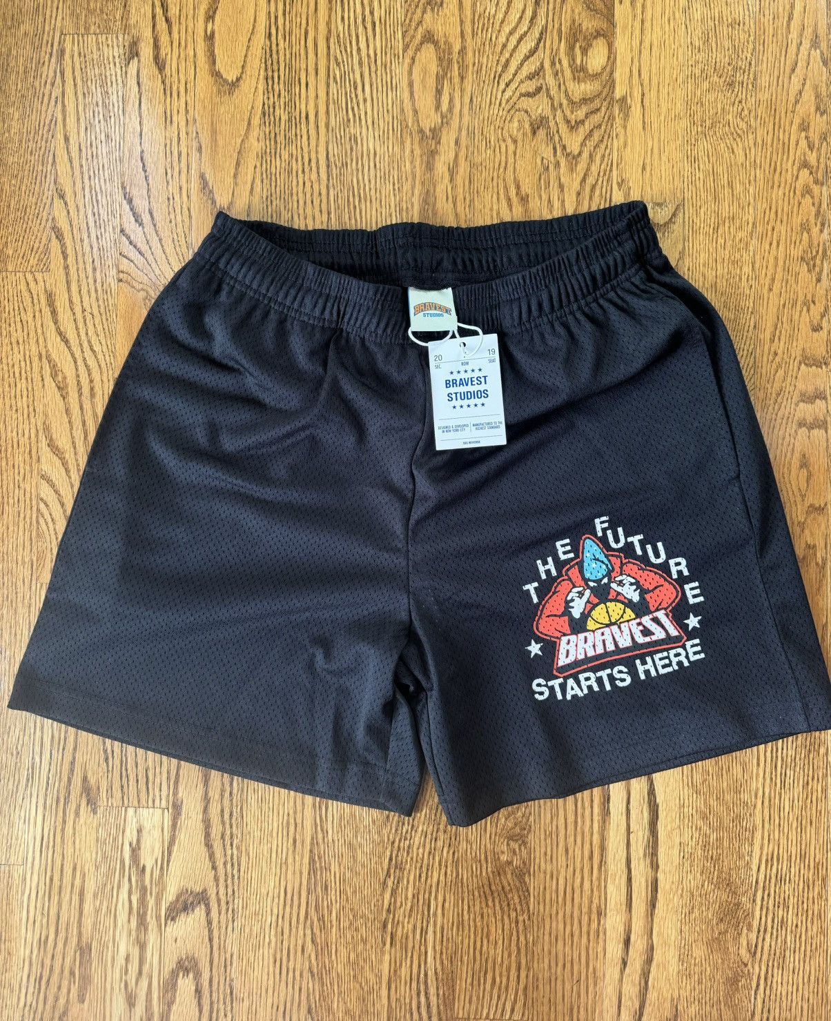 Bravest Studios Bravest Studios 'The Future Starts Here' Black Mesh Shorts  | Grailed