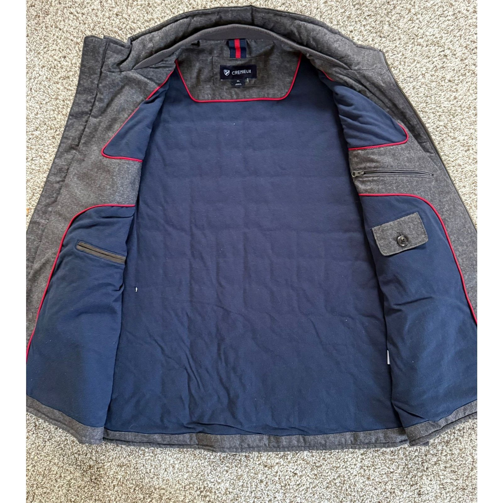 Daniel Cremieux Daniel Cremieux Men's Quilted Vest Size XL Gray Full Zip Size US XL / EU 56 / 4 - 6 Thumbnail